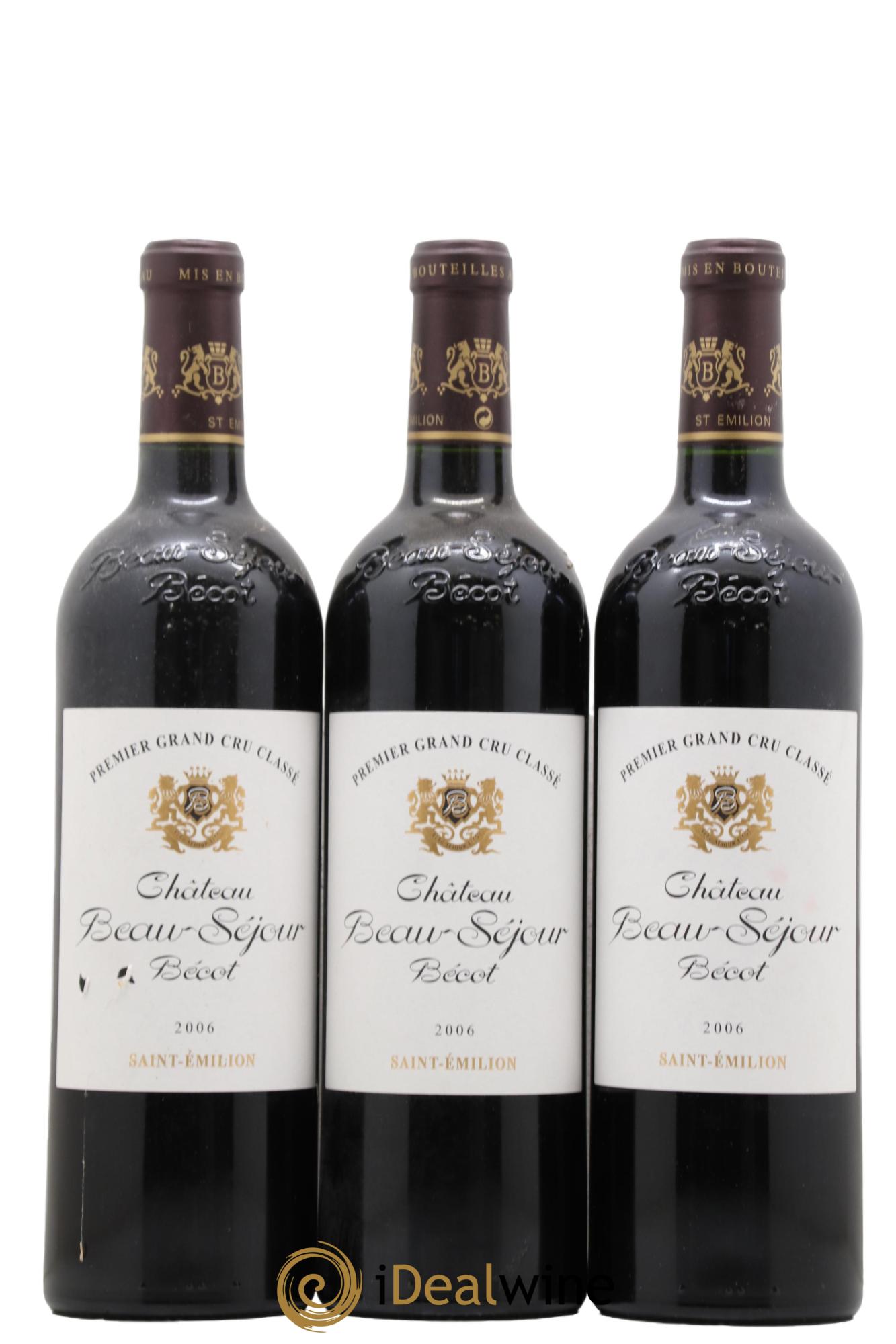 Château Beau-Séjour Bécot 1er Grand Cru Classé B 2006 - Lot de 3 bouteilles - 0