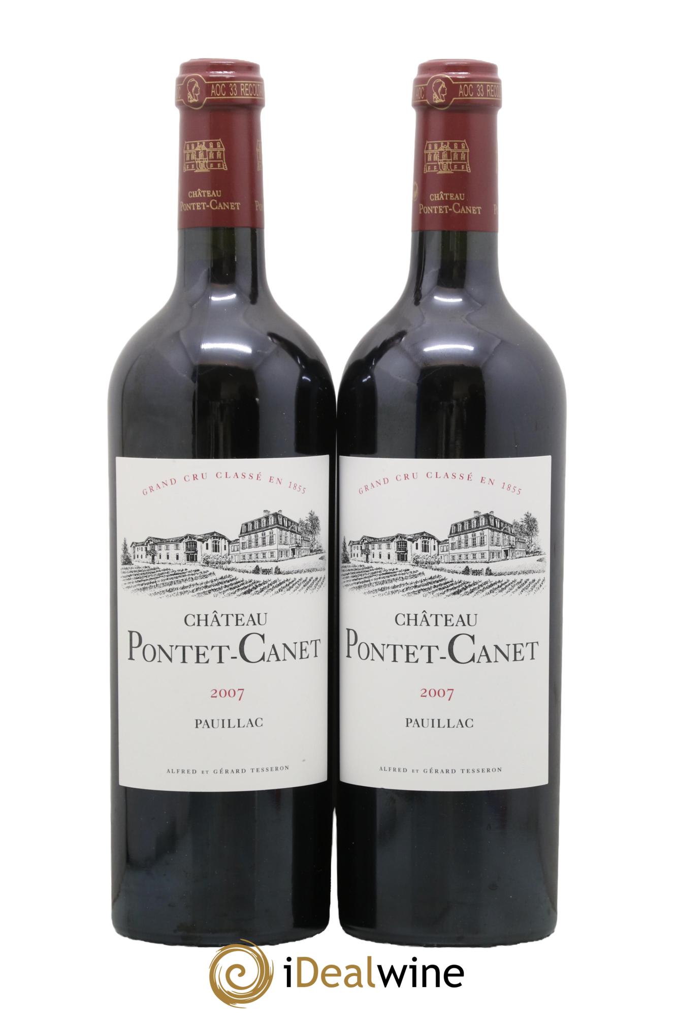 Château Pontet Canet 5ème Grand Cru Classé 2007 - Lot de 2 bouteilles - 0