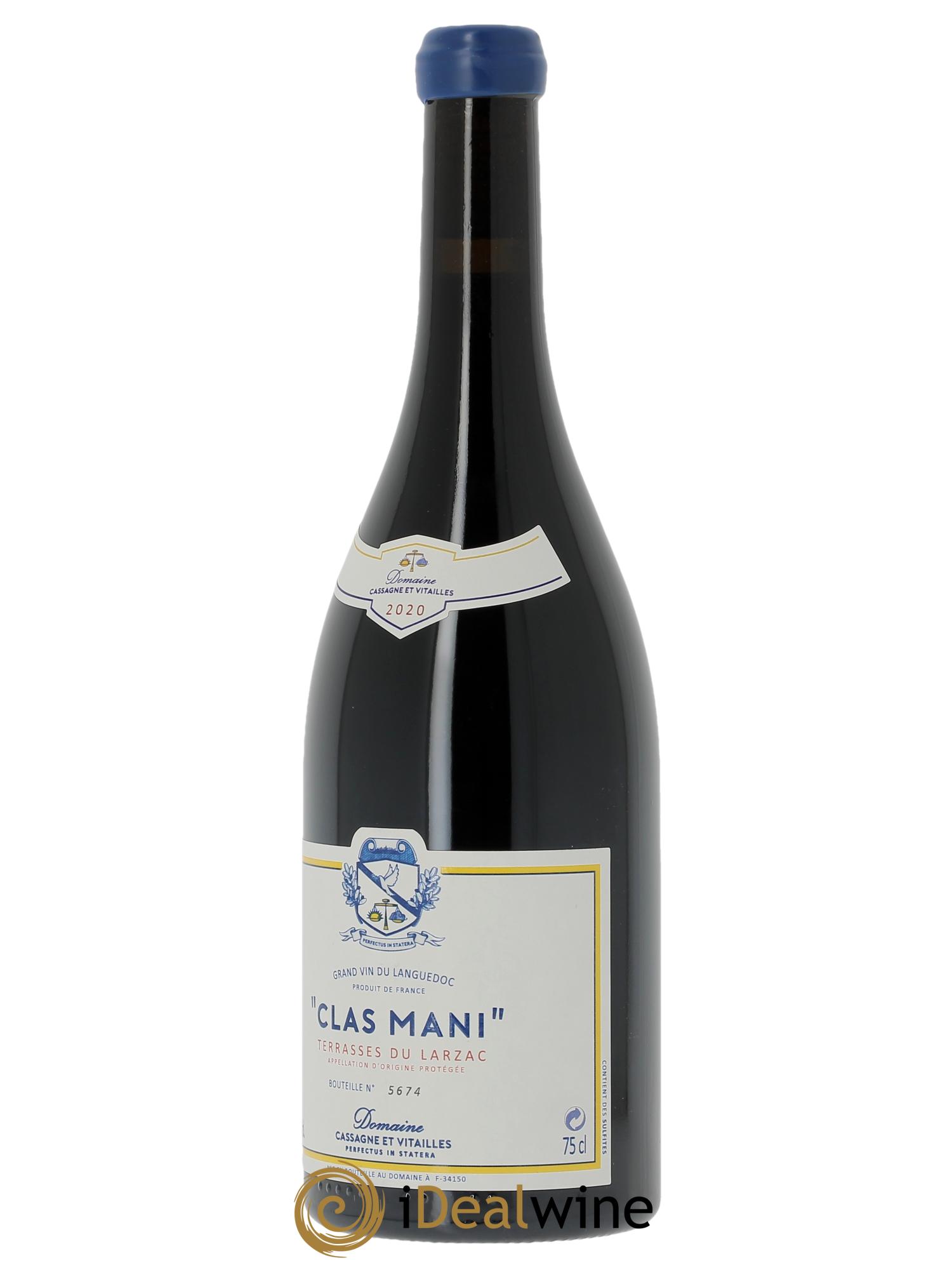 Terrasses du Larzac Clas Mani Cassagne & Vitailles 2020 - Lot de 1 bouteille - 1