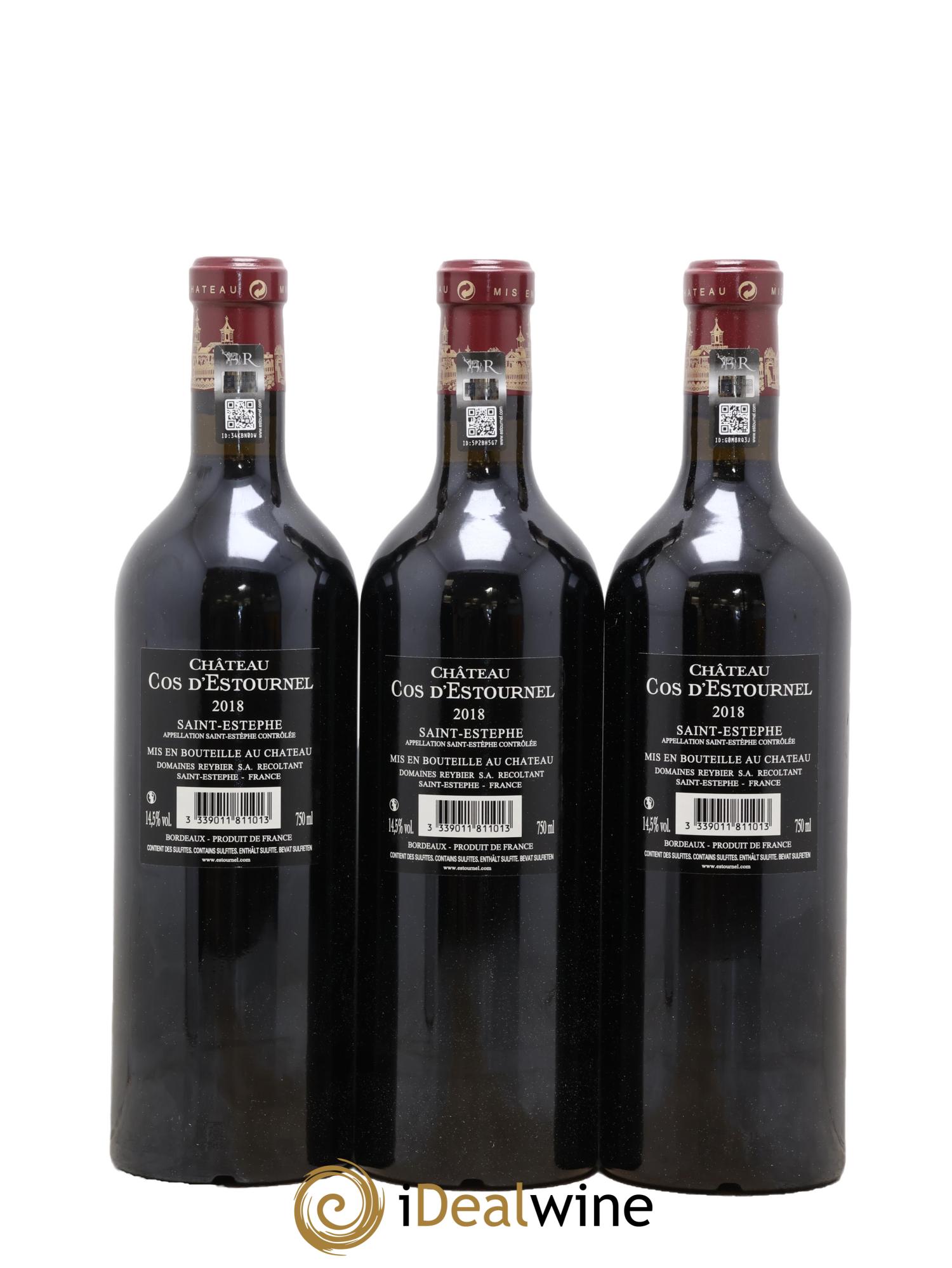Cos d'Estournel 2ème Grand Cru Classé 2018 - Lot of 3 bottles - 1
