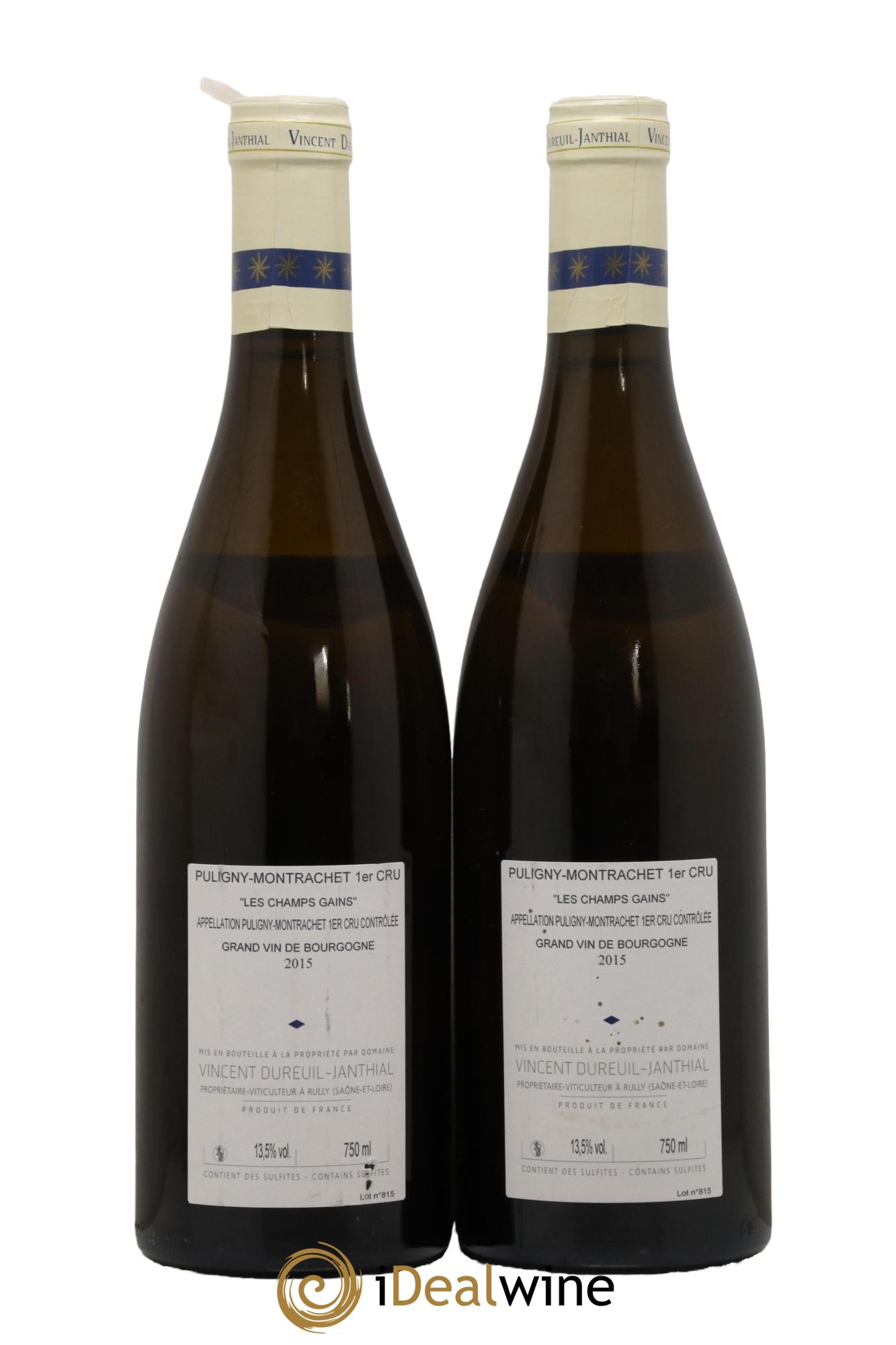 Puligny-Montrachet 1er Cru Les Champs Gains Vincent Dureuil-Janthial 2015 - Lot de 2 bouteilles - 1