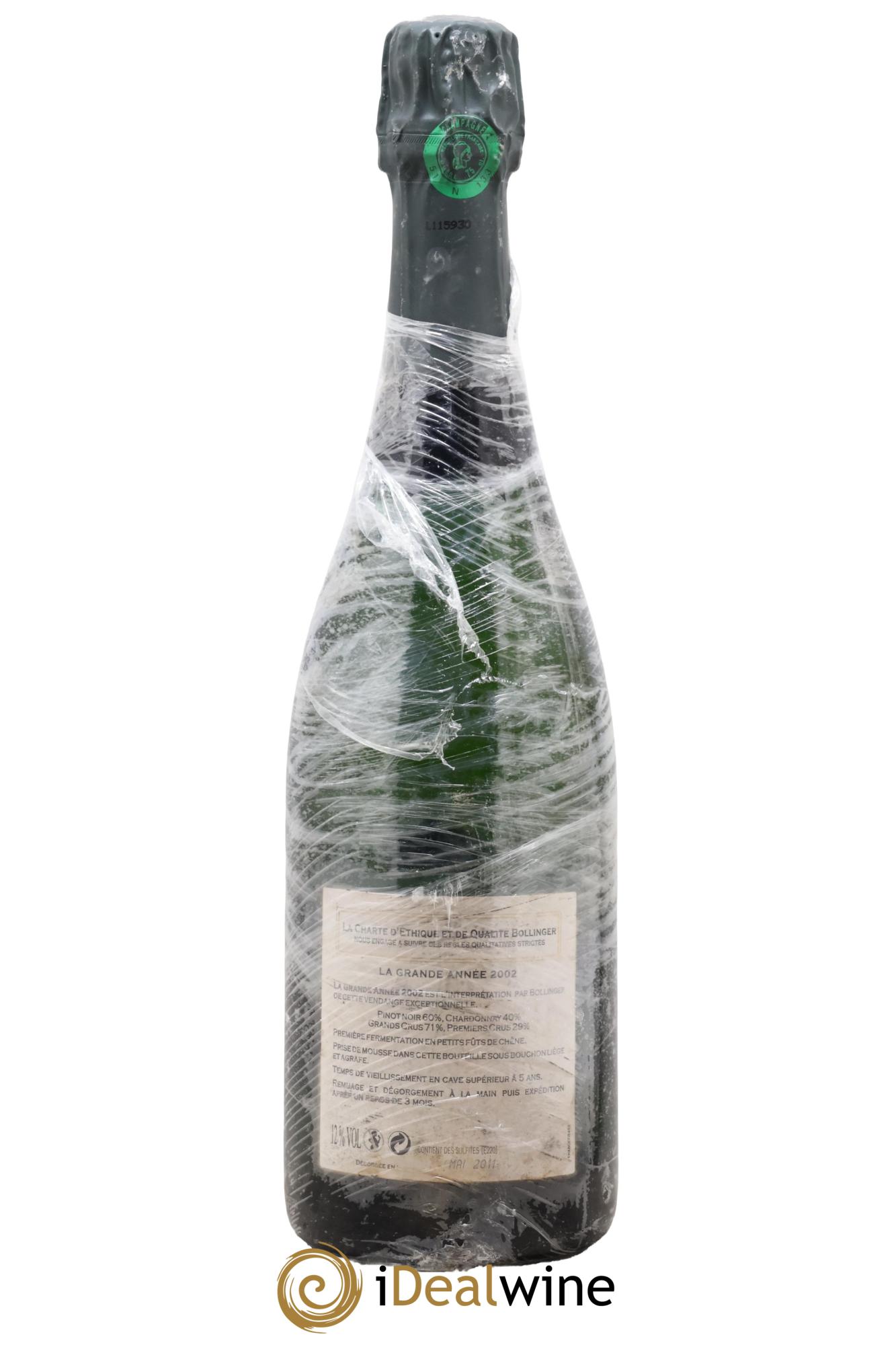 La Grande Année Brut Bollinger 2002 - Lot of 1 bottle - 1