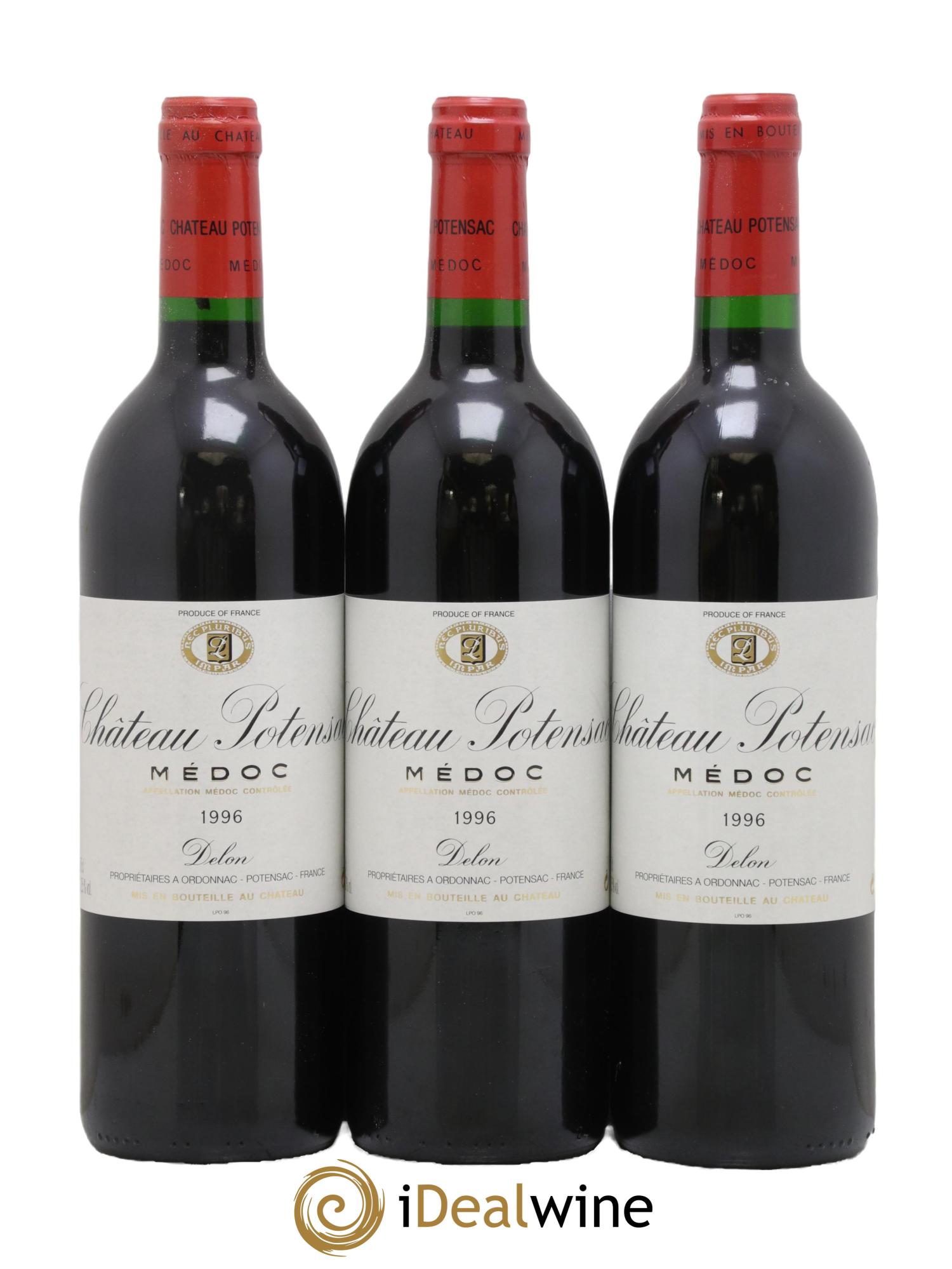 Château Potensac 1996 - Lot de 3 bouteilles - 0