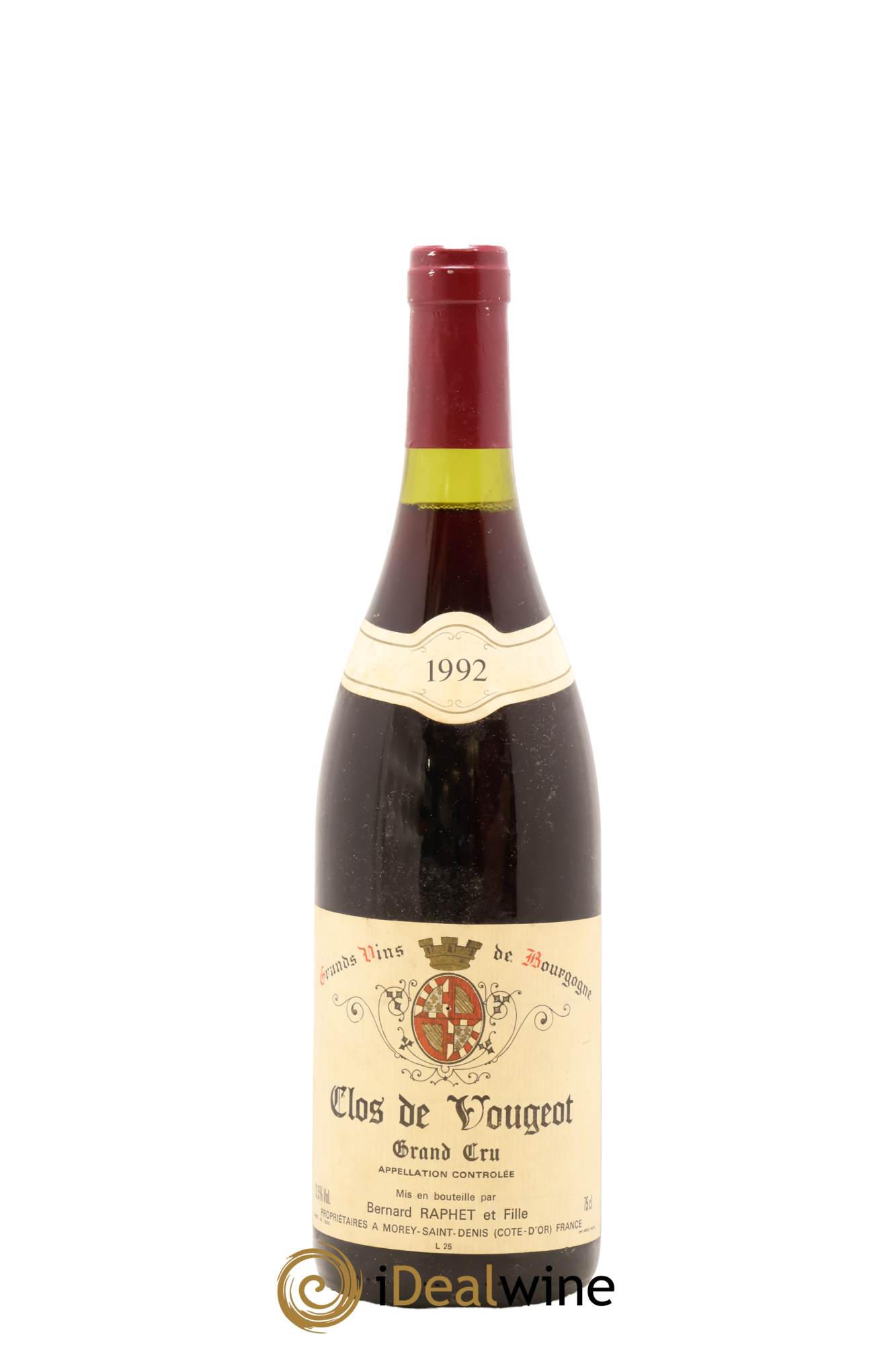 Clos de Vougeot Grand Cru Bernard Raphet et Fille 1992 - Lot de 1 bouteille - 0