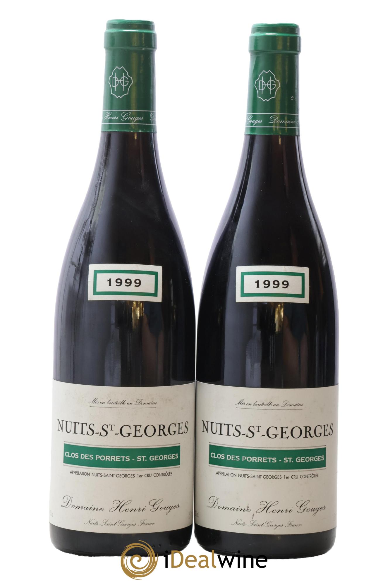 Nuits-Saint-Georges 1er Cru Clos des Porrets St Georges Henri Gouges 1999 - Lot de 2 bouteilles - 0