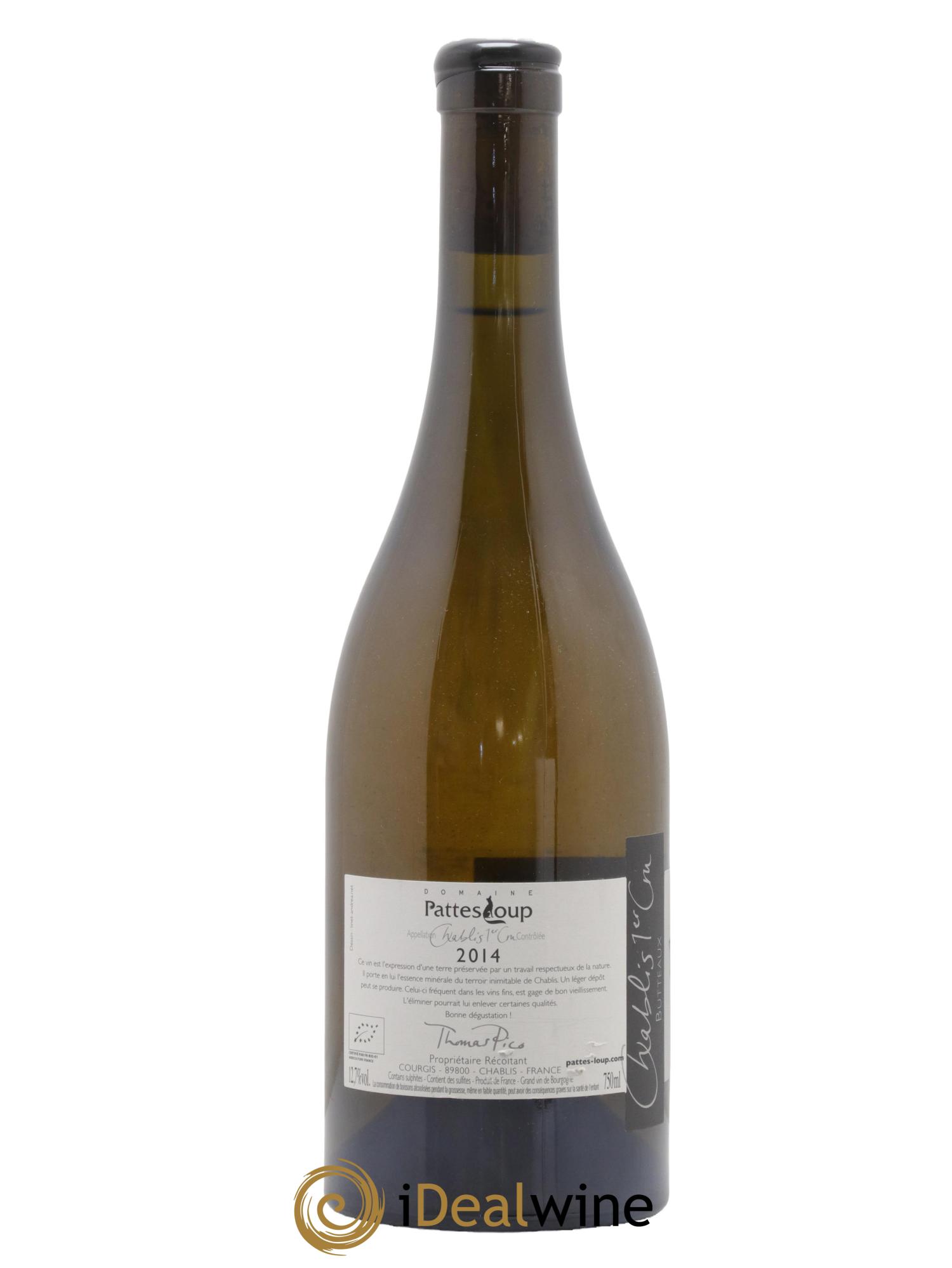 Chablis 1er Cru Butteaux Pattes Loup (Domaine) 2014 - Lot de 1 bouteille - 1