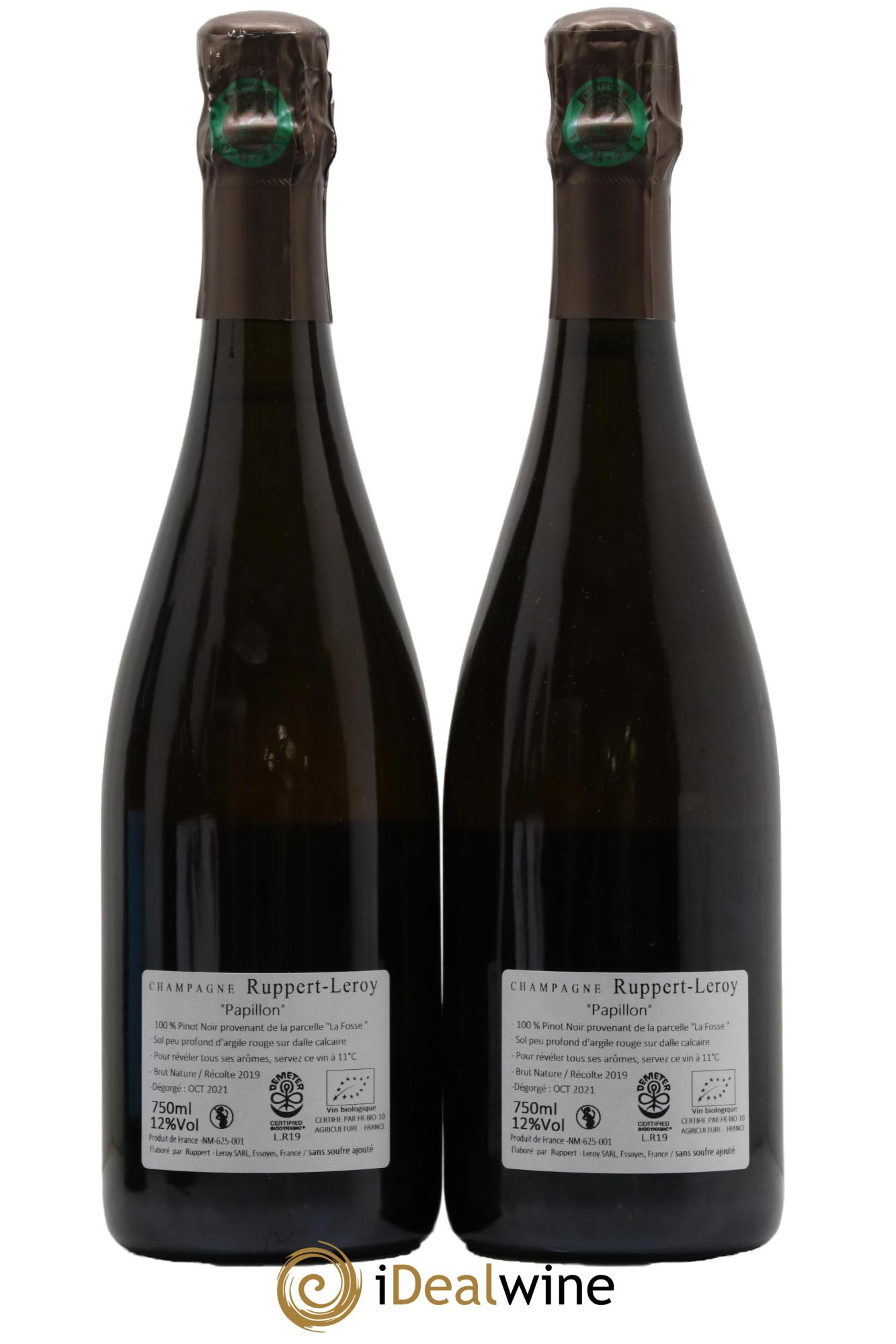 Papillon Brut Nature Ruppert-Leroy (Domaine) 2019 - Lot de 2 bouteilles - 1