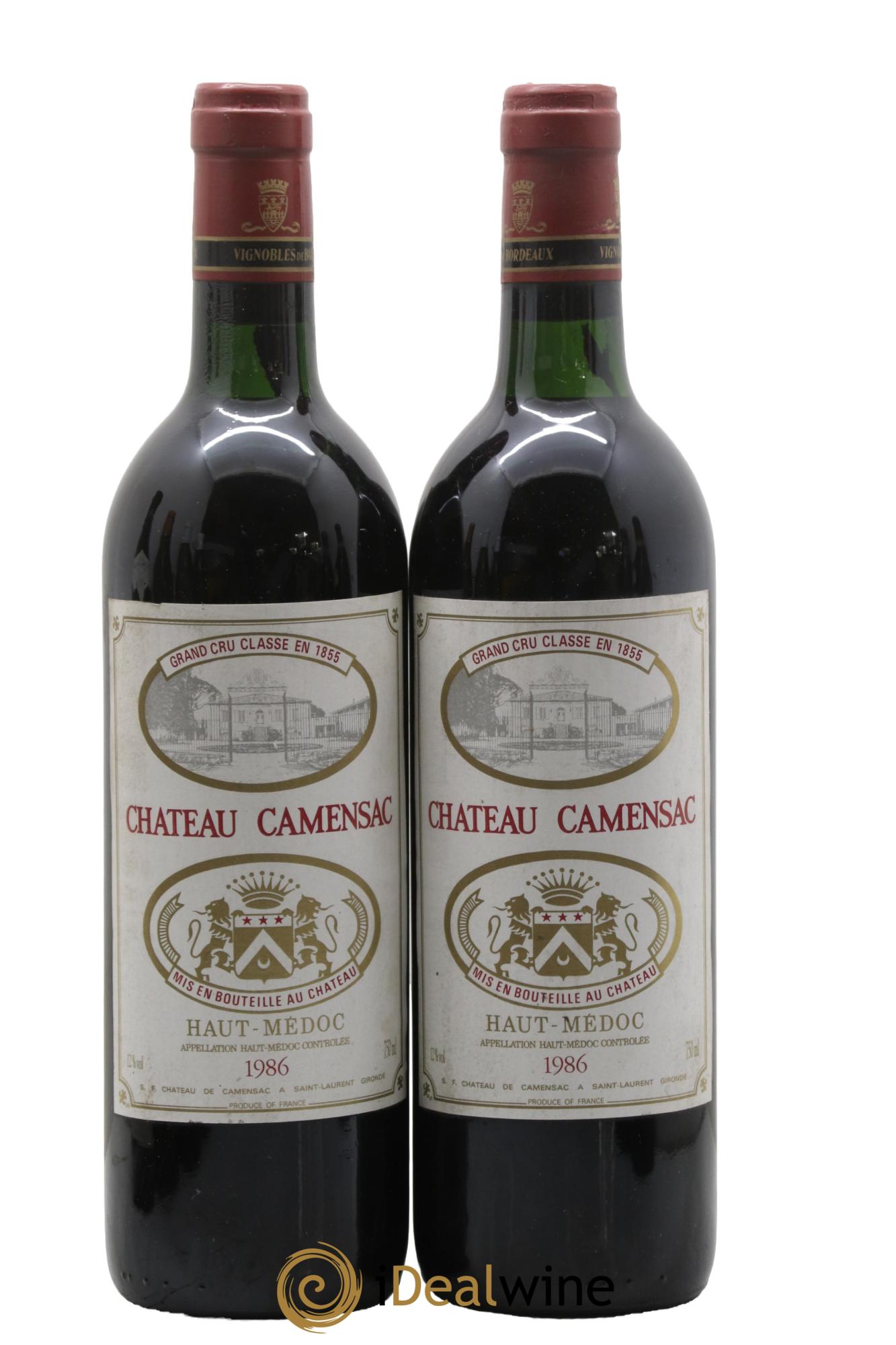 Château Camensac 5ème Grand Cru Classé 1986 - Lot of 2 bottles - 0