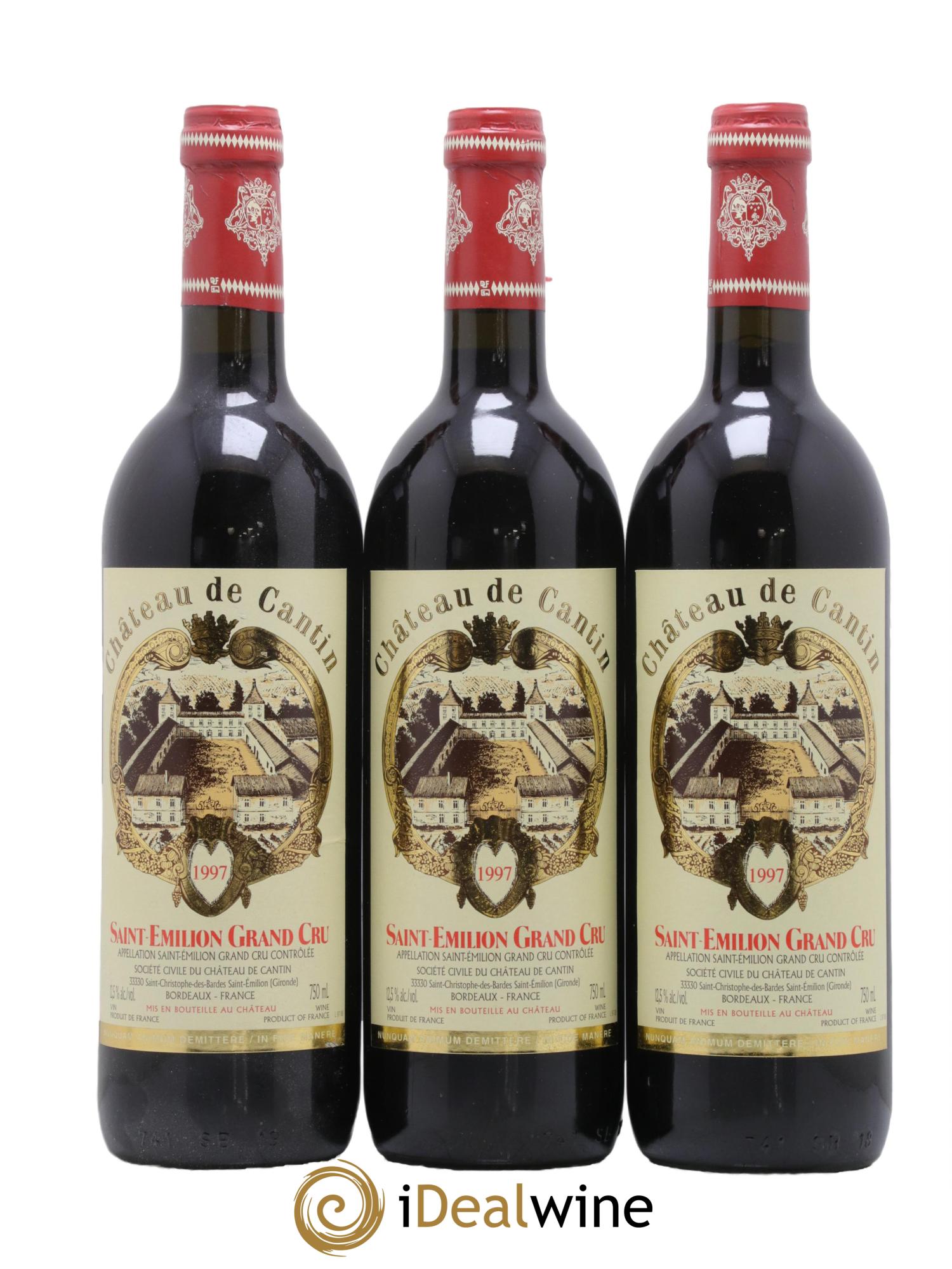 Château Cantin 1997 - Lot de 3 bouteilles - 0