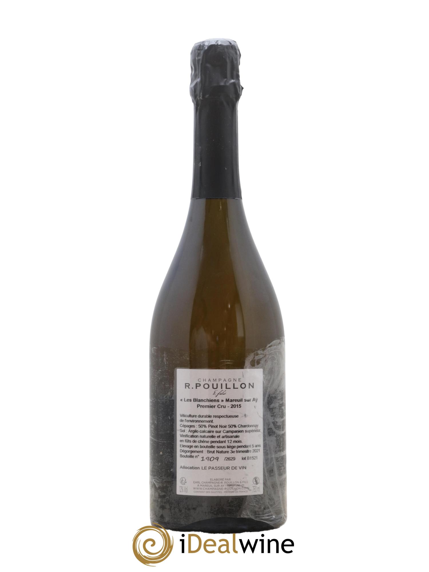 Les Blanchiens 1er Cru Brut Nature R. Pouillon & fils 2015 - Lot de 1 bouteille - 1