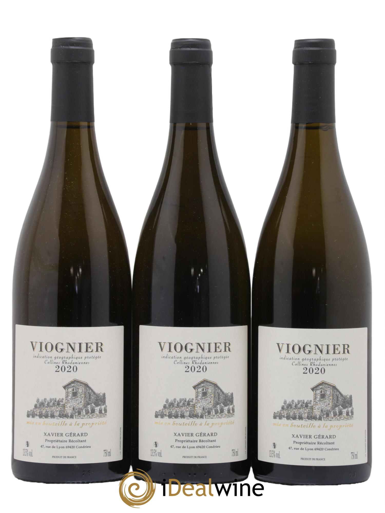 Collines Rhodaniennes Viognier Domaine Xavier Gerard 2020 - Lot de 3 bouteilles - 0