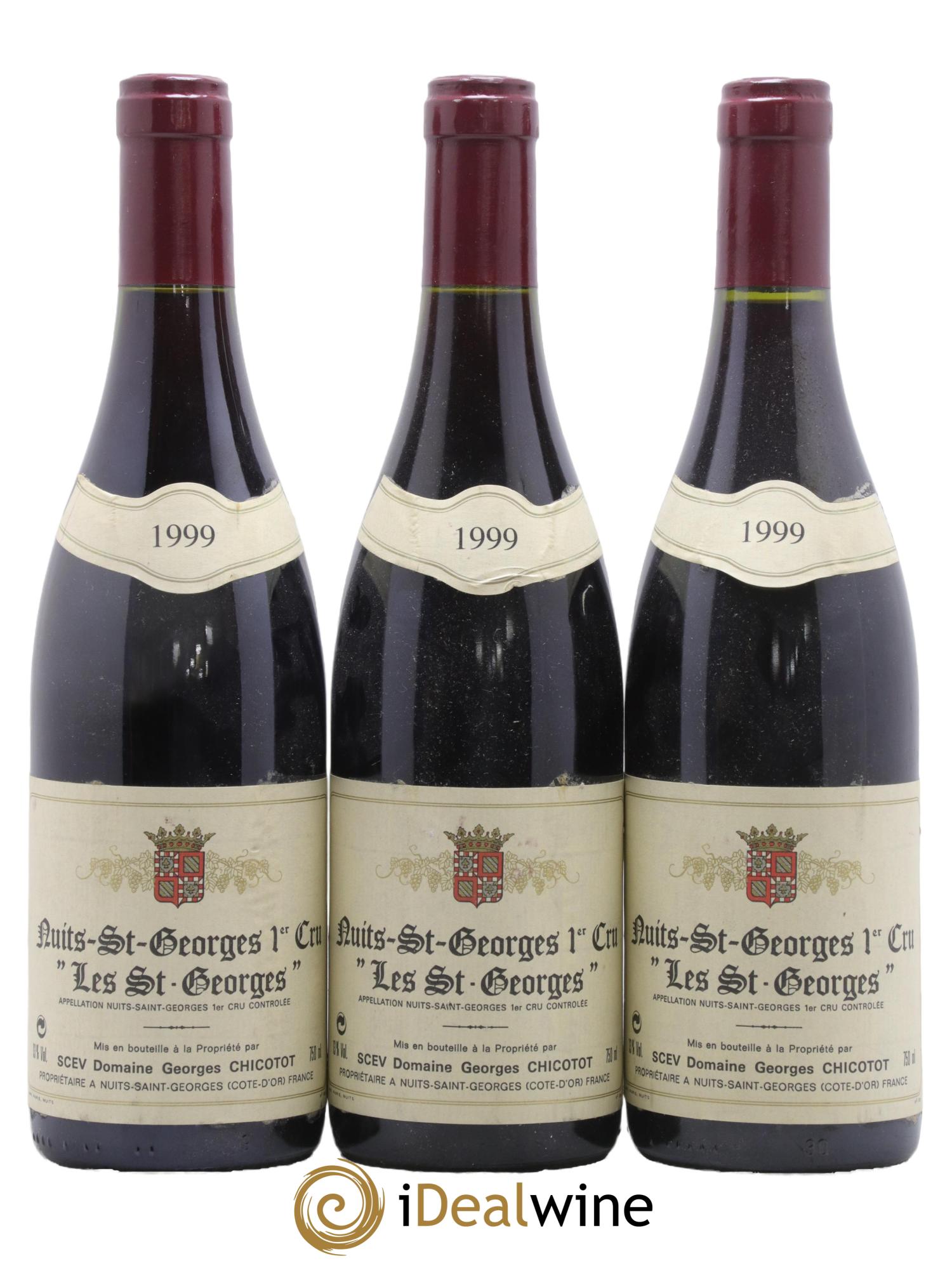 Nuits-Saint-Georges 1er Cru Les Saint-Georges Chicotot 1999 - Lot de 3 bouteilles - 0