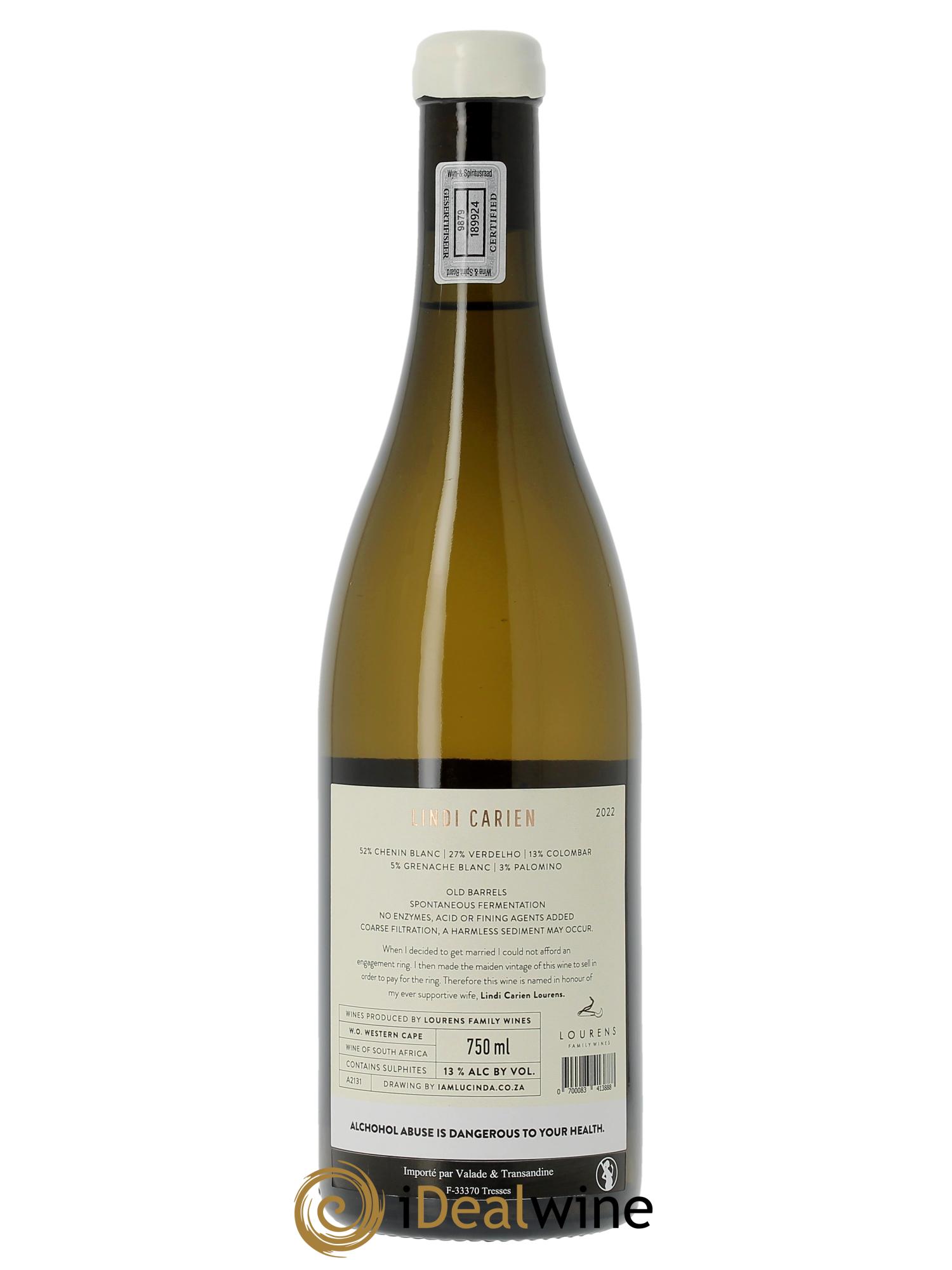 Western Cape Lourens Family Wines Lindi Carien  2022 - Lot de 1 bouteille - 1