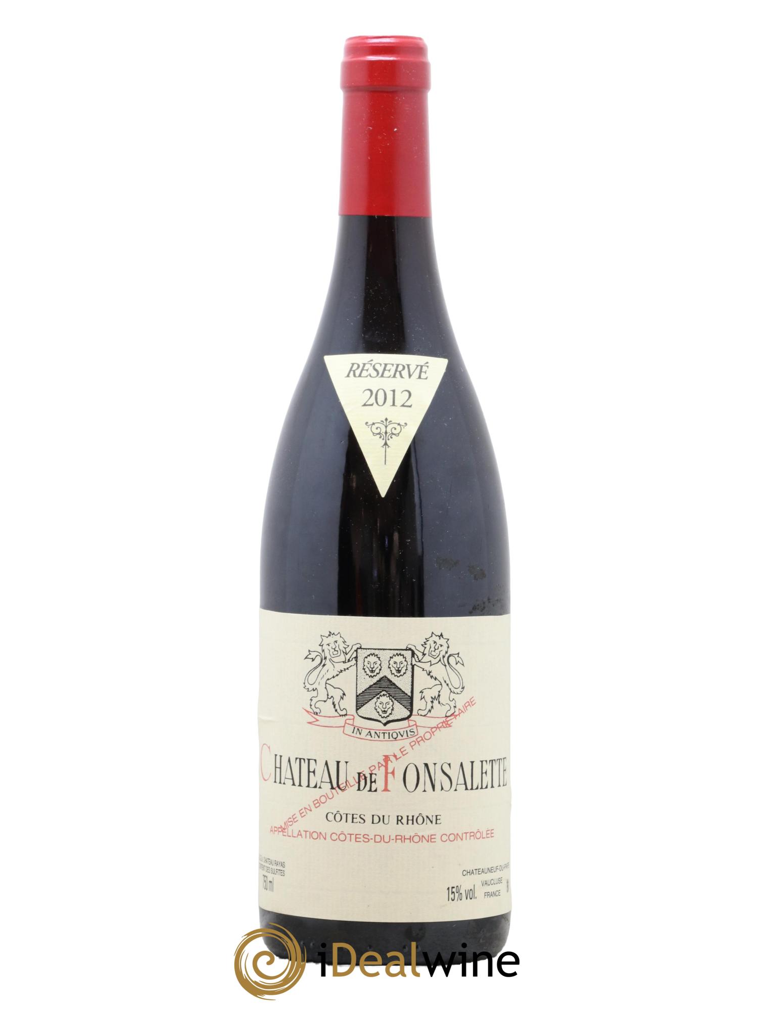 Côtes-du-Rhône Château de Fonsalette Emmanuel Reynaud 2012 - Lot de 1 bouteille - 0