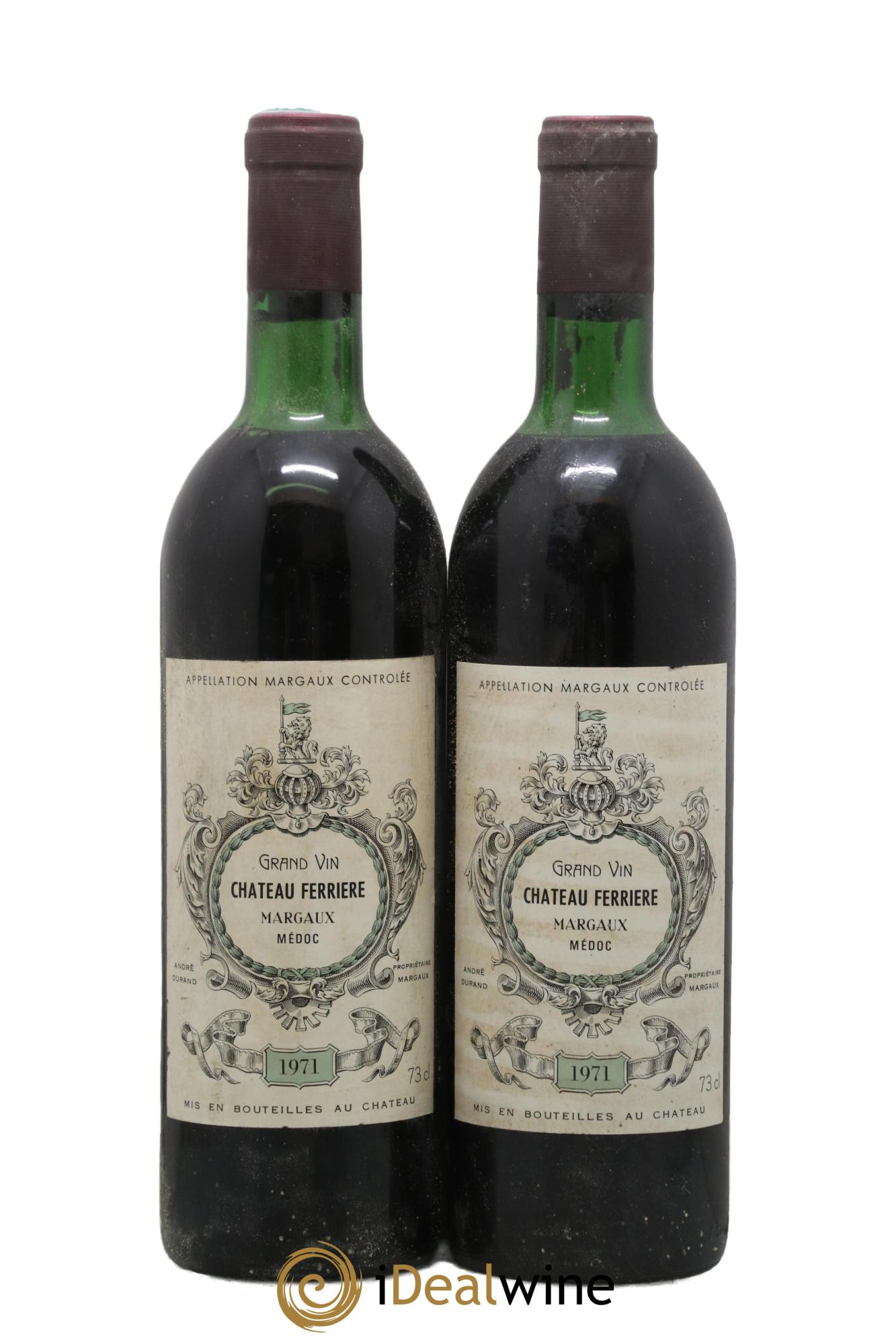 Château Ferrière 3ème Grand Cru Classé 1971 - Lot de 2 bouteilles - 0