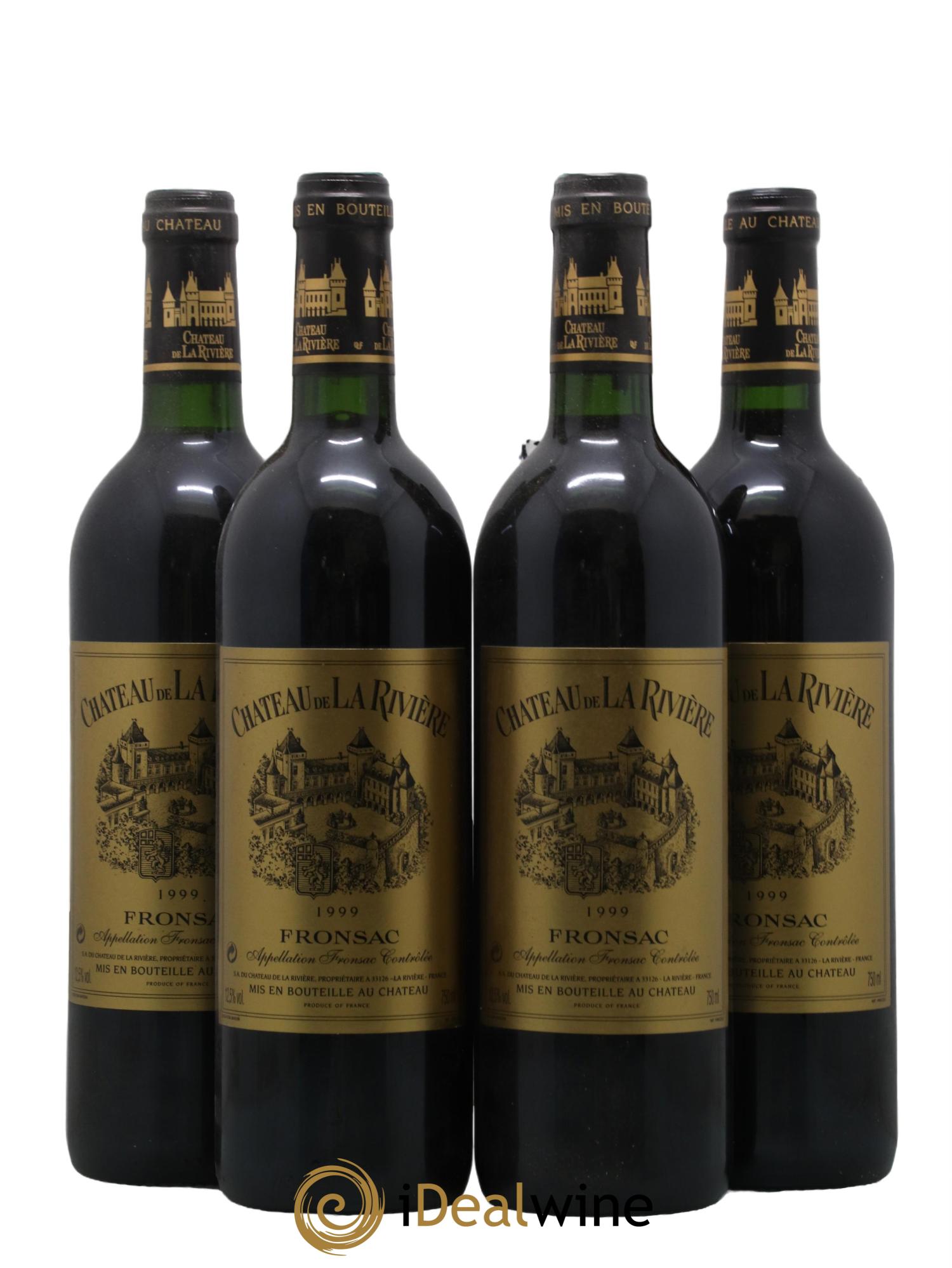 Château de La Rivière 1999 - Lot de 4 bouteilles - 0