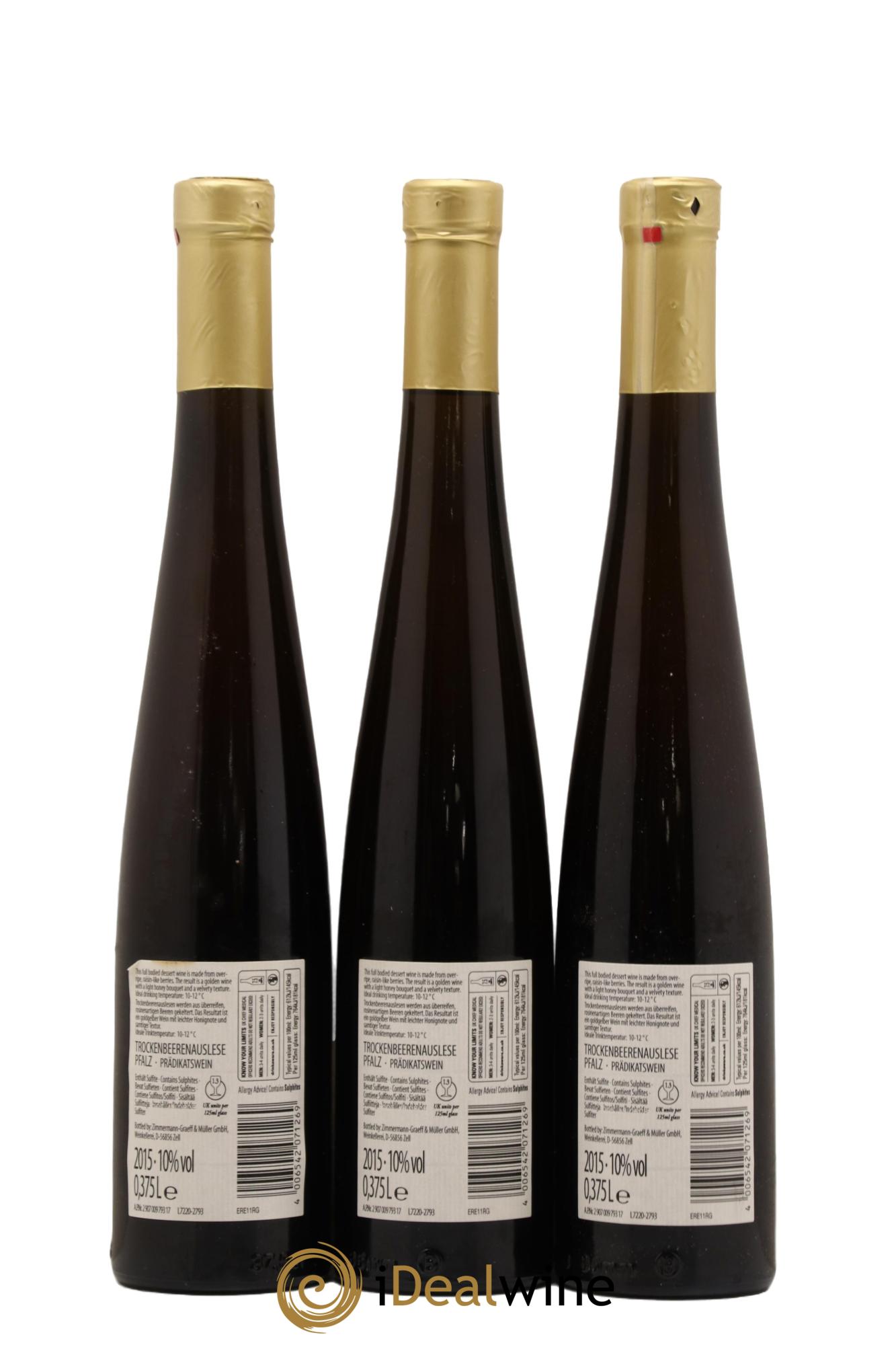 Allemagne Pfalz Trockenbeerenauslese Roman Graeff 2015 - Lot de 6 demi bouteilles - 4