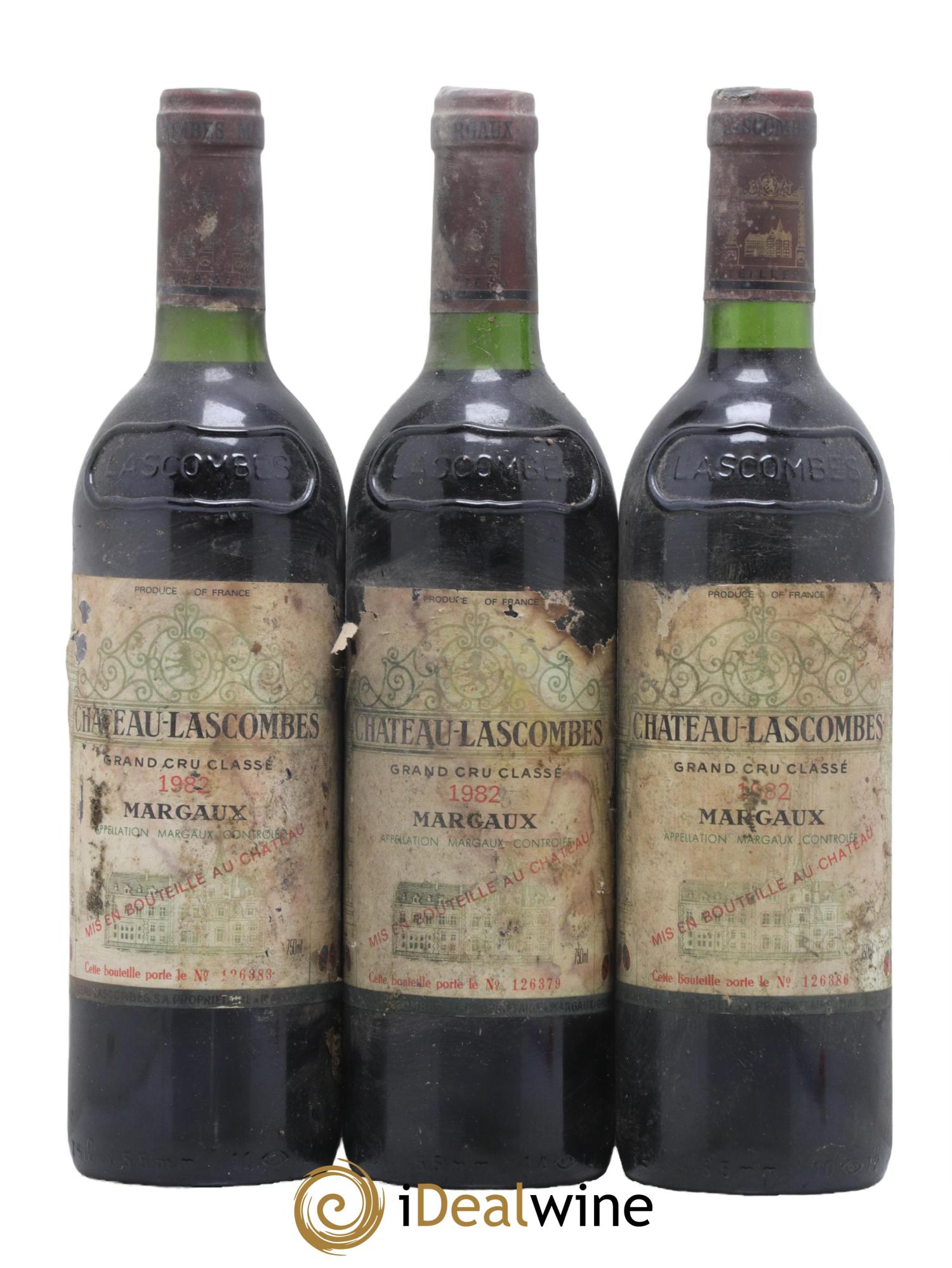 Château Lascombes 2ème Grand Cru Classé 1982 - Lot of 3 bottles - 0