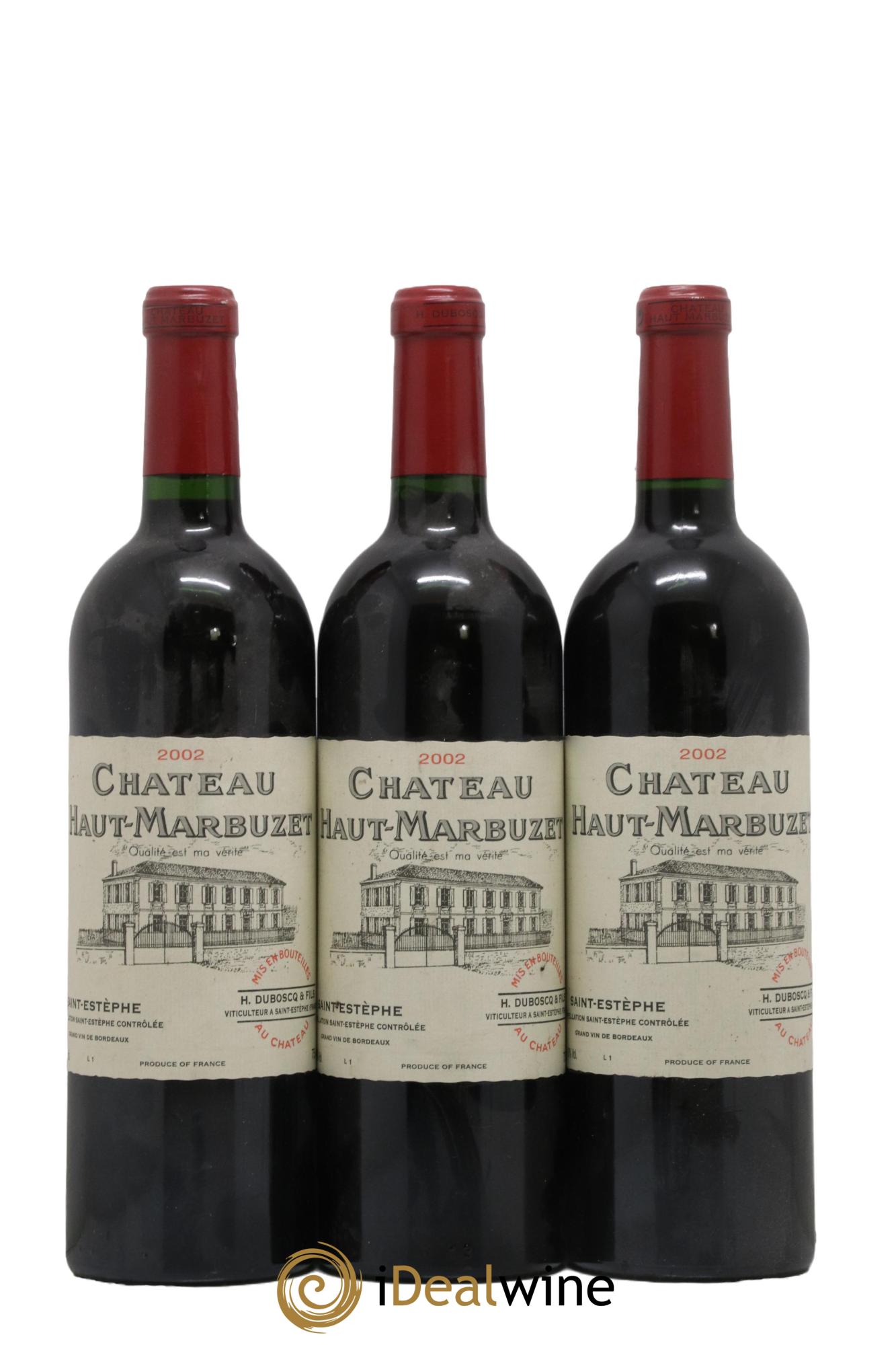 Château Haut Marbuzet 2002 - Lot de 3 bouteilles - 0