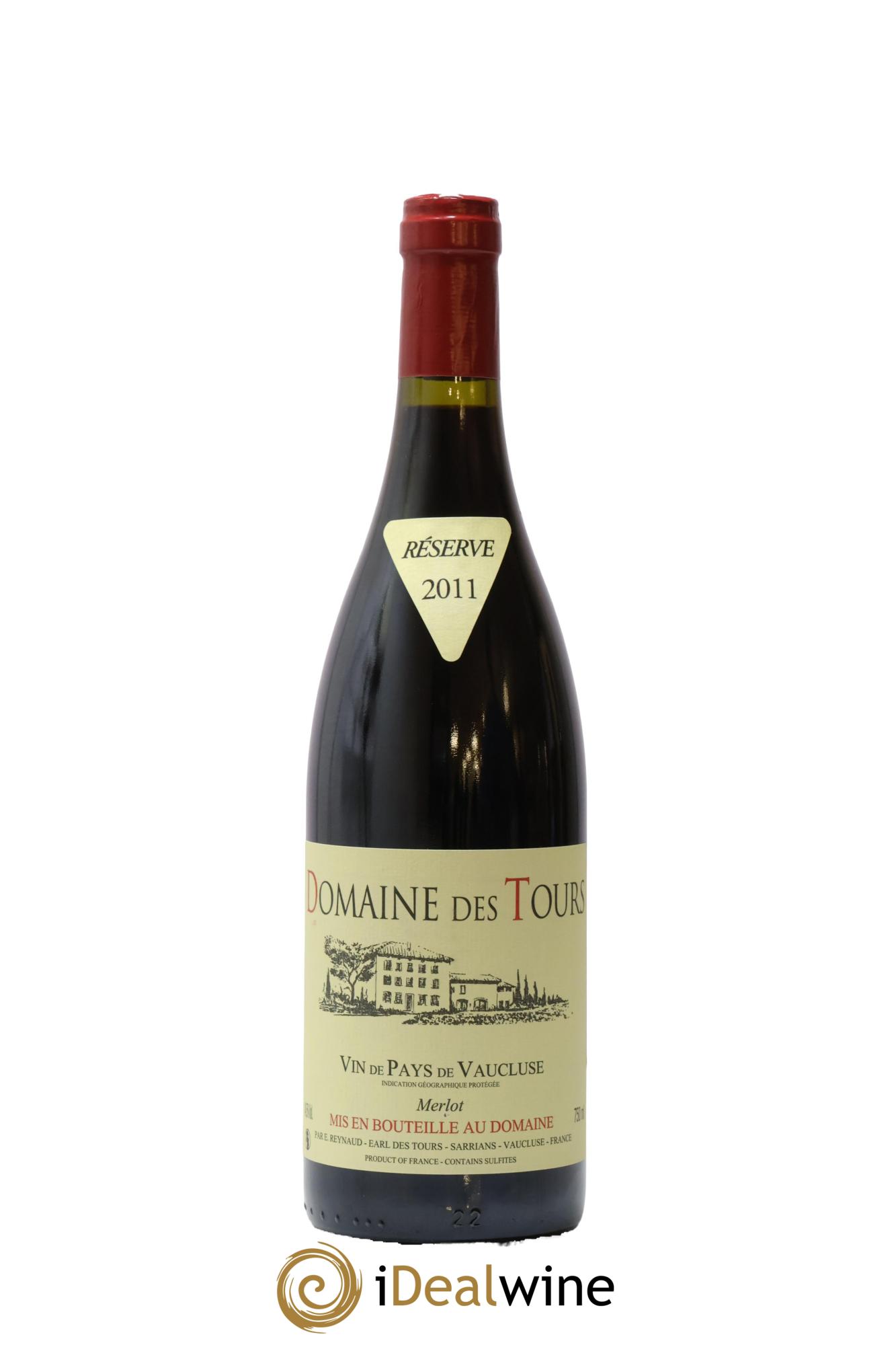 Vaucluse Domaine des Tours Merlot Emmanuel Reynaud 2011 - Lot de 1 bouteille - 0