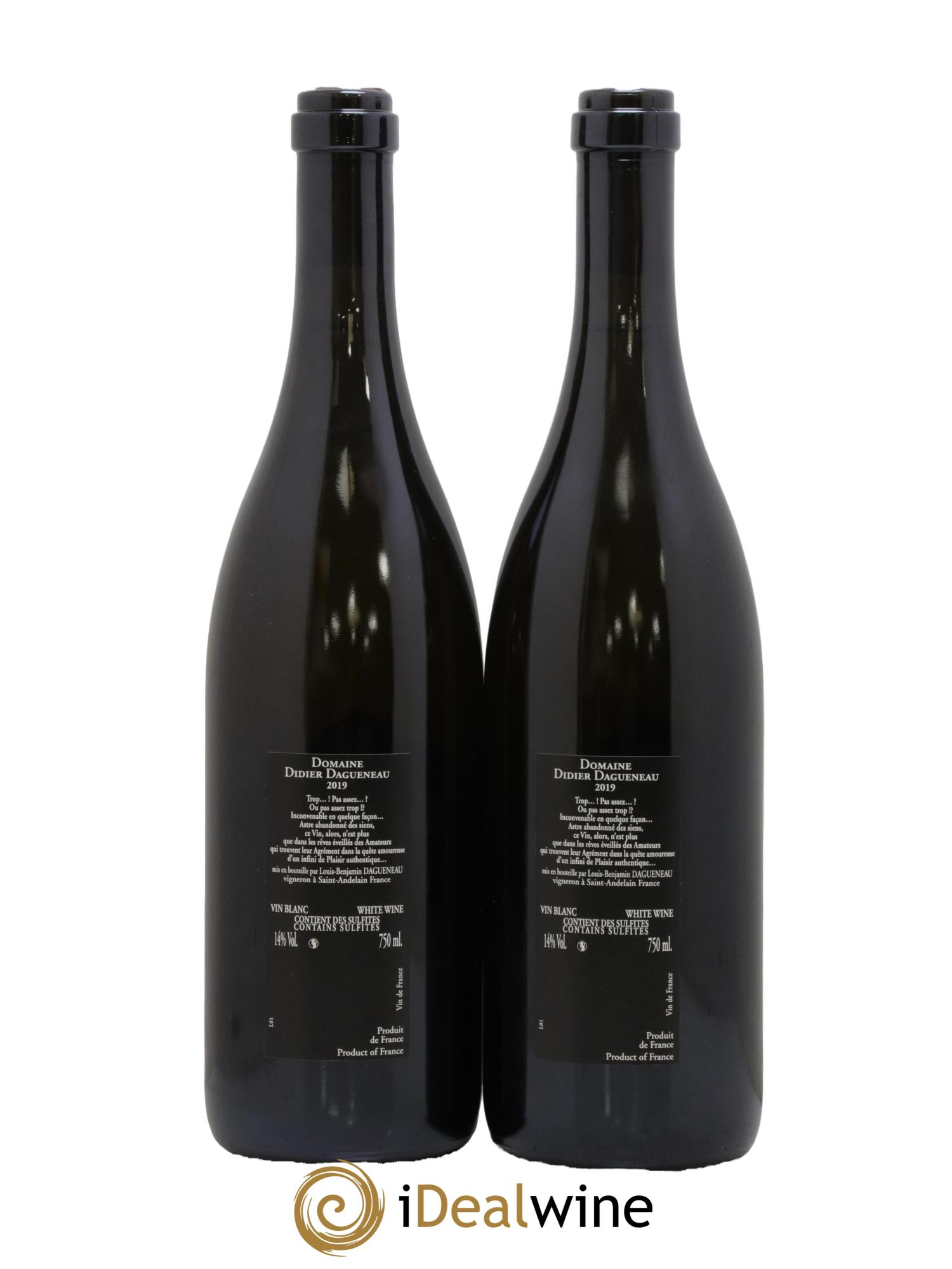 Vin de France (anciennement Pouilly-Fumé) Silex Dagueneau (Domaine Didier - Louis-Benjamin) 2019 - Lot of 2 bottles - 1