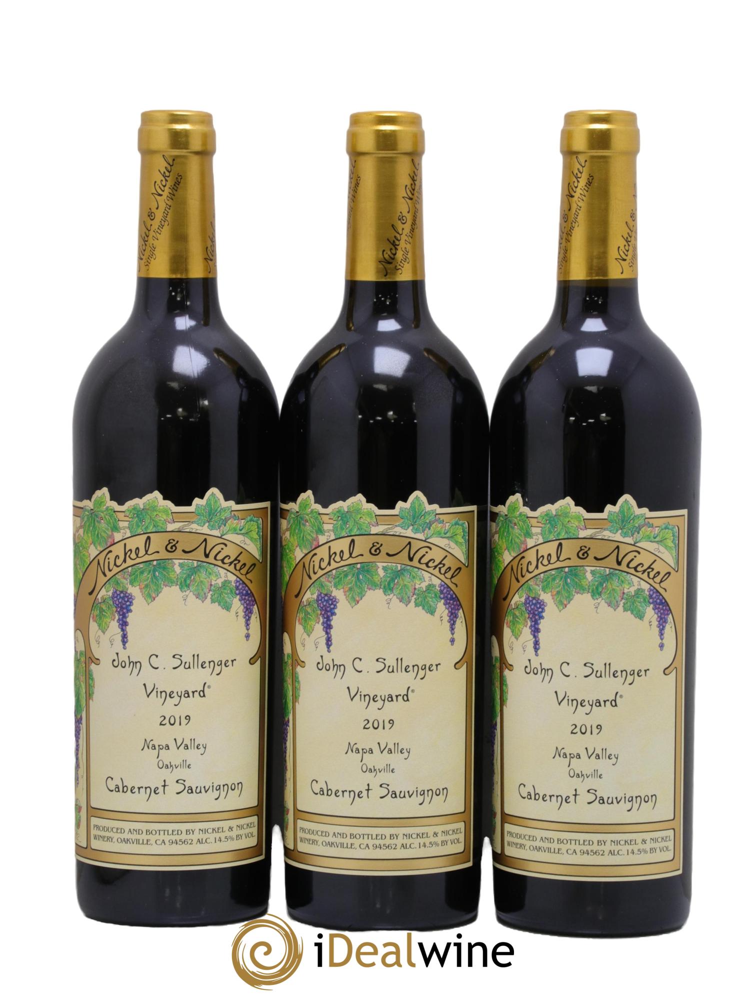 USA Napa Valley John Sullenger Cabernet Nickel&Nickel 2019 - Lot de 3 bouteilles - 0