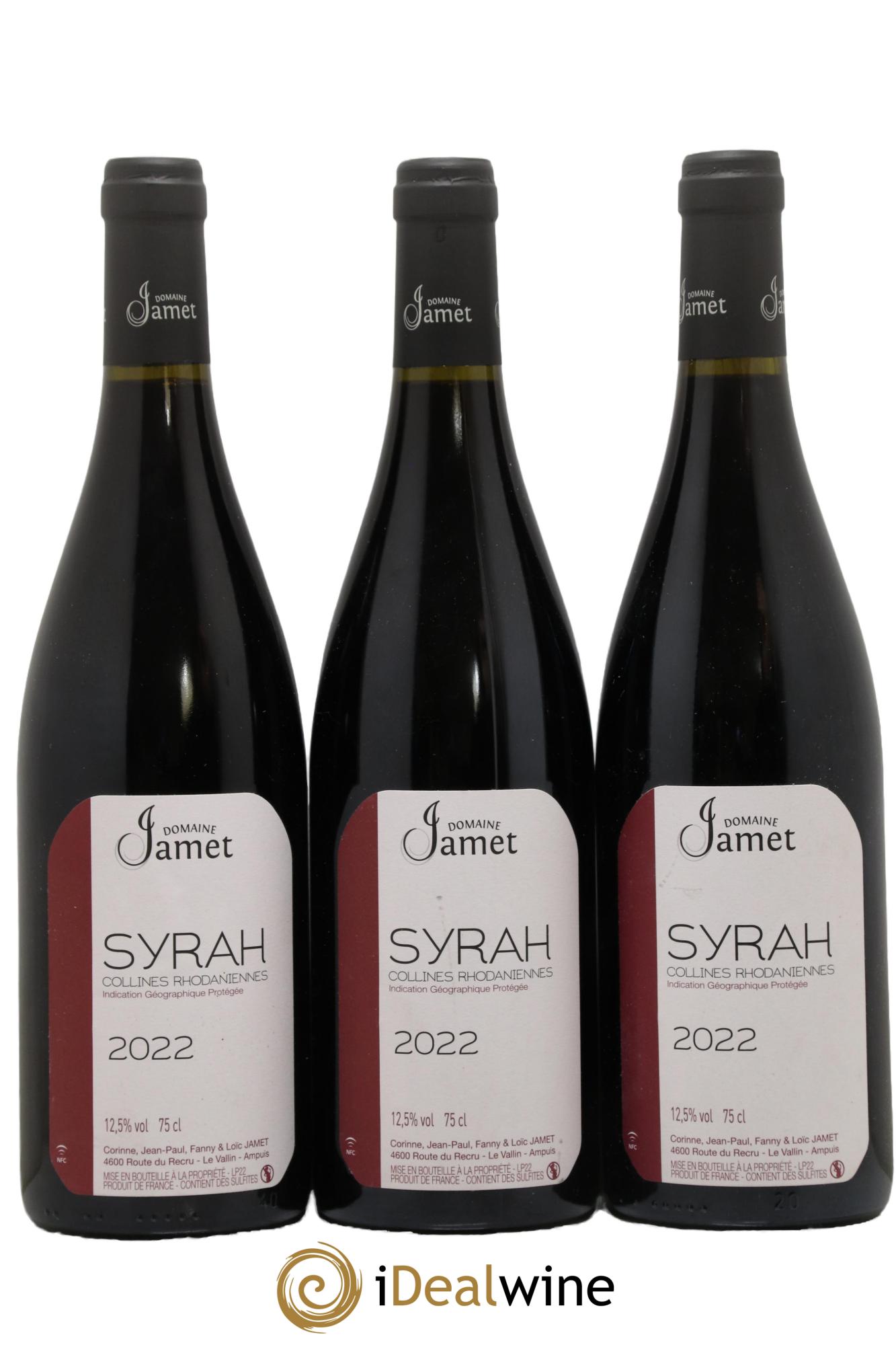 IGP Collines Rhodaniennes Syrah Jamet (Domaine) 2022 - Lotto di 3 bottiglie - 0