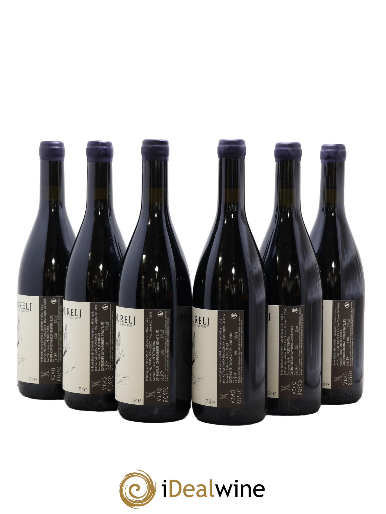 Italie Vino Rosso FZ Free Zone Vaira Aurelj 2021 - Lot of 6 bottles - 1