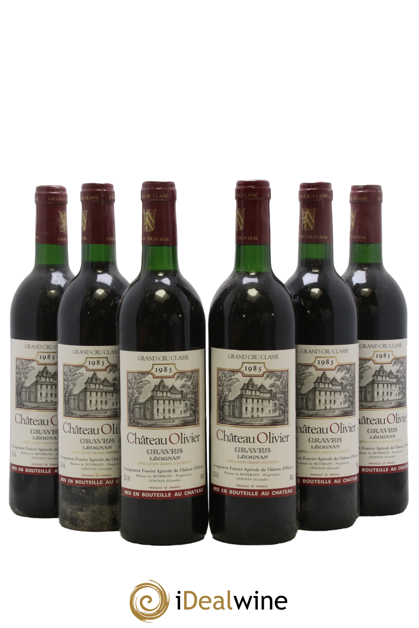 Château Olivier Cru Classé de Graves 1985 - Lot de 6 bouteilles - 0