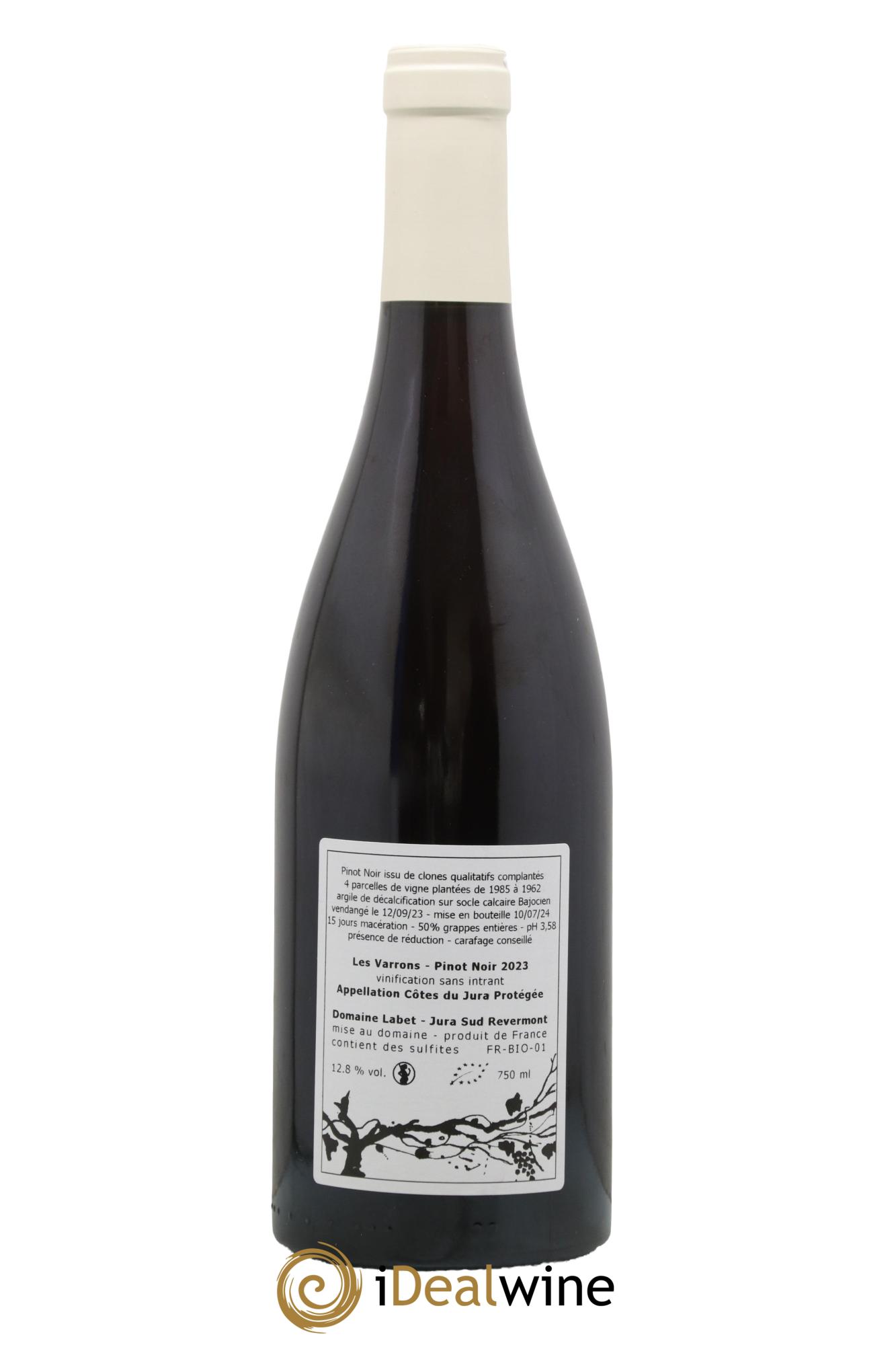 Côtes du Jura Pinot Noir Les Varrons Sélection Massale Romain - Julien - Charline Labet 2023 - Lot of 1 bottle - 1