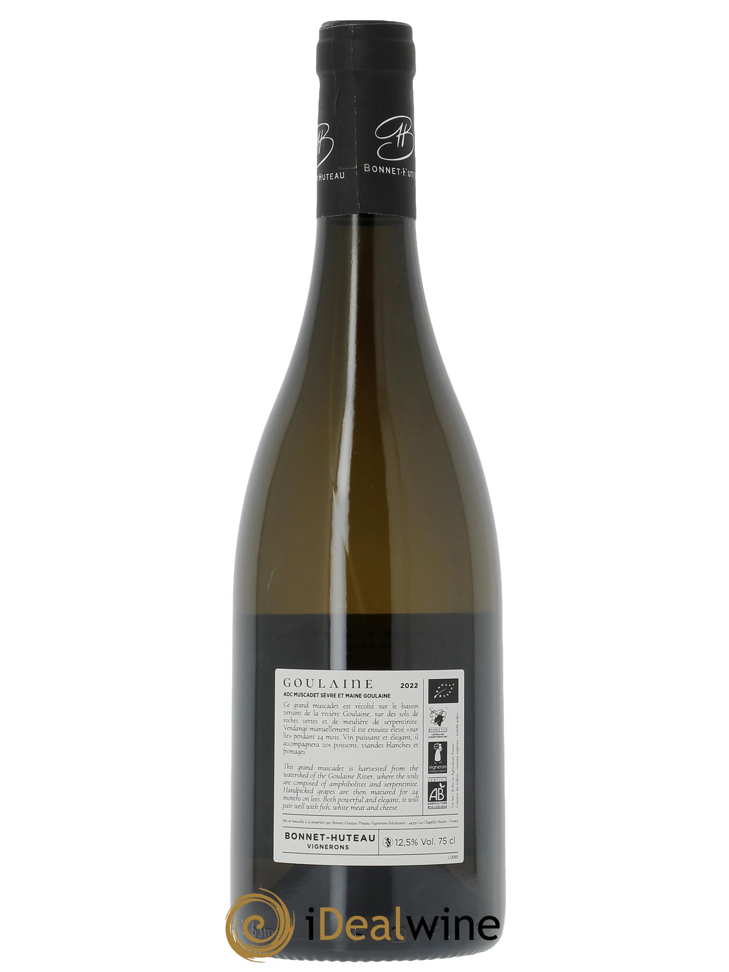 Muscadet-Sèvre-et-Maine sur lie Goulaine Bonnet-Huteau  2022 - Lot de 1 bouteille - 1