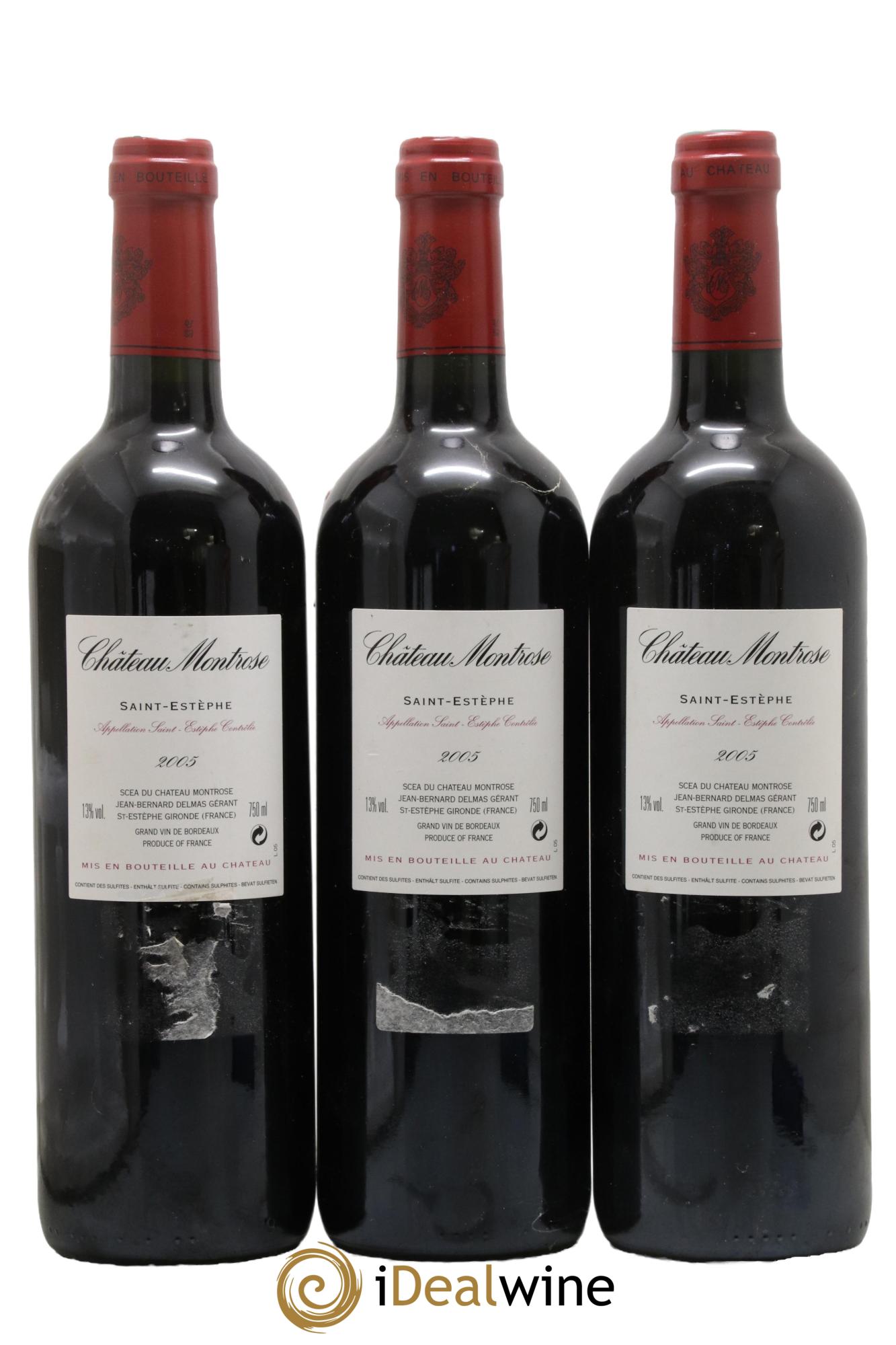 Château Montrose 2ème Grand Cru Classé 2005 - Lot de 3 bouteilles - 1
