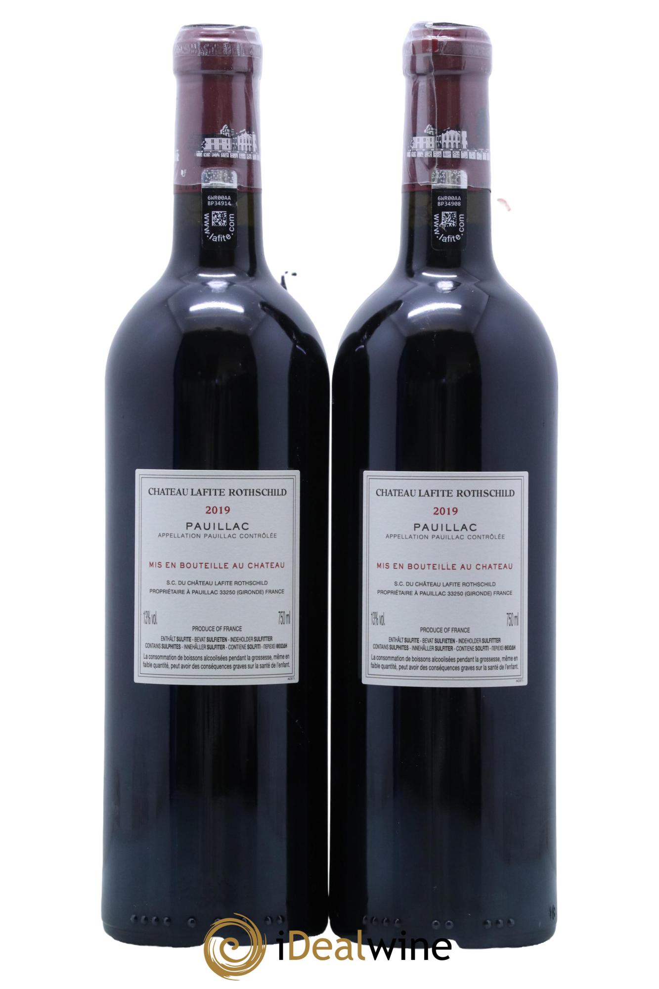 Château Lafite Rothschild 1er Grand Cru Classé 2019 - Lot de 2 bouteilles - 1