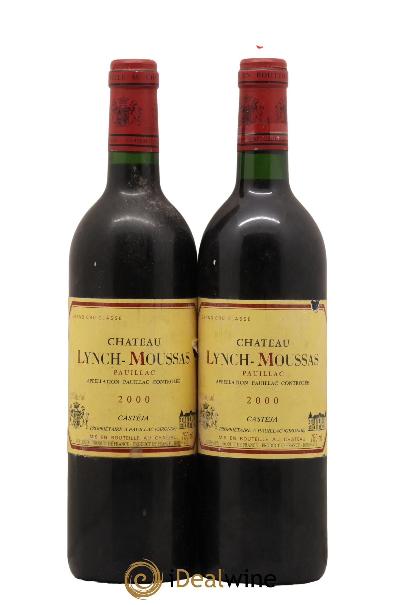 Château Lynch Moussas 5ème Grand Cru Classé 2000 - Lot de 2 bouteilles - 0