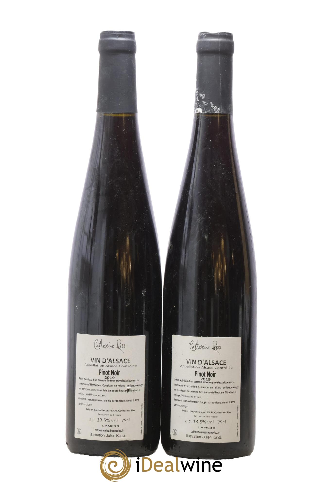 Alsace Pinot Noir Libre Comme l'Air Riss 2019 - Posten von 2 Flaschen - 1