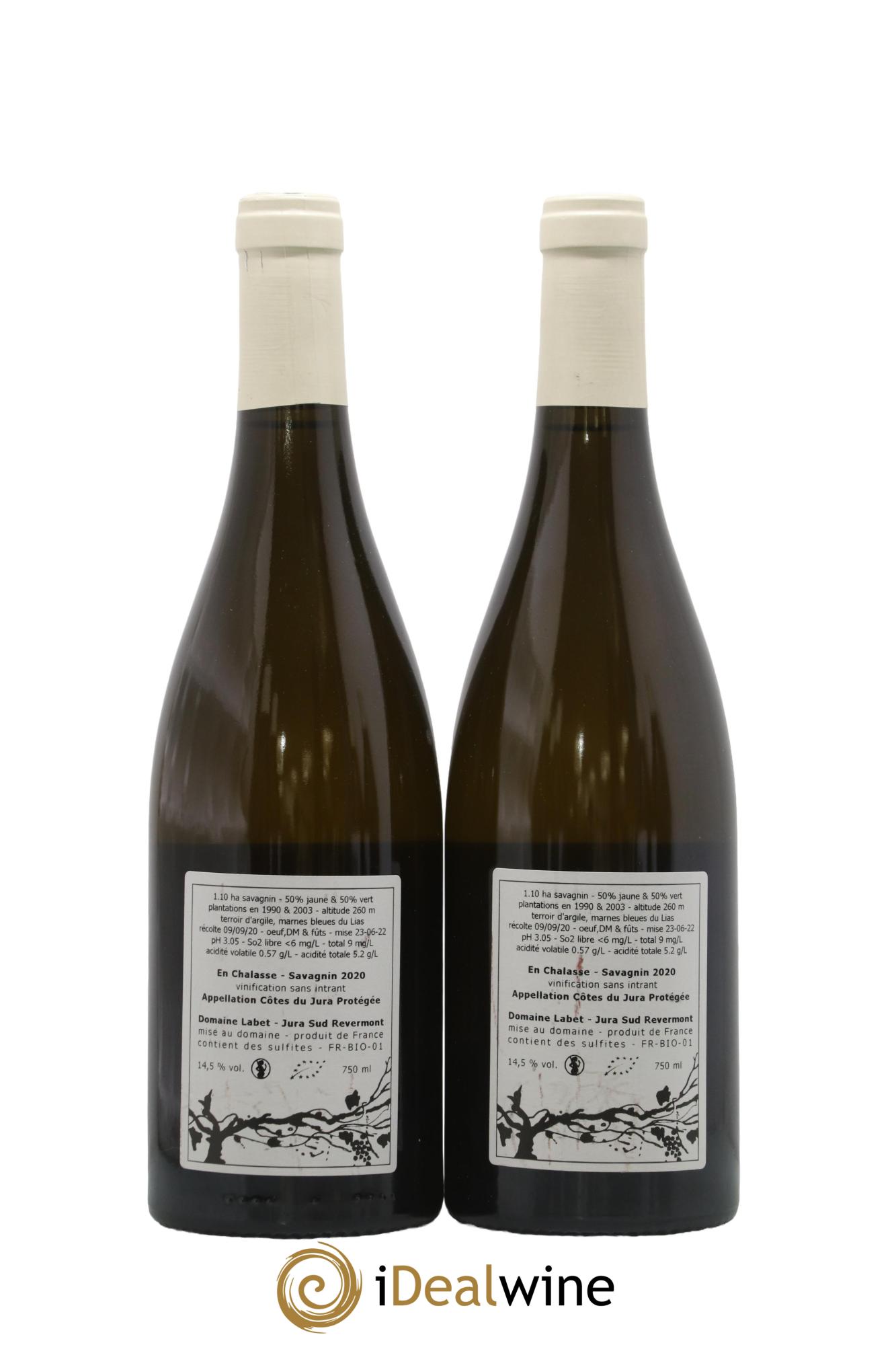 Côtes du Jura Fleur de Savagnin En Chalasse Romain - Julien - Charline Labet 2020 - Posten von 2 Flaschen - 1