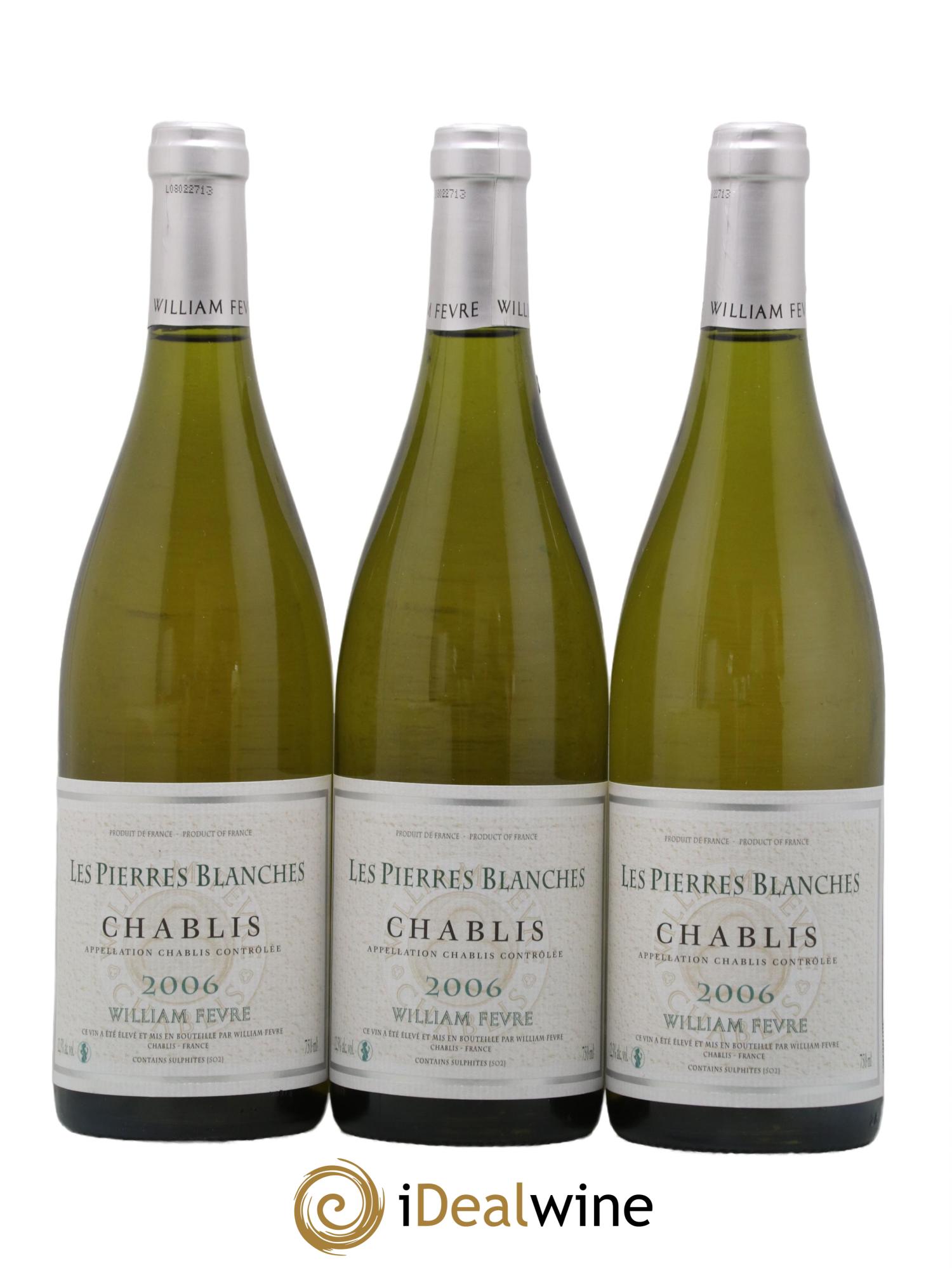 Chablis Les Pierres Blanches Domaine William Fevre 2006 - Lot de 3 bouteilles - 0