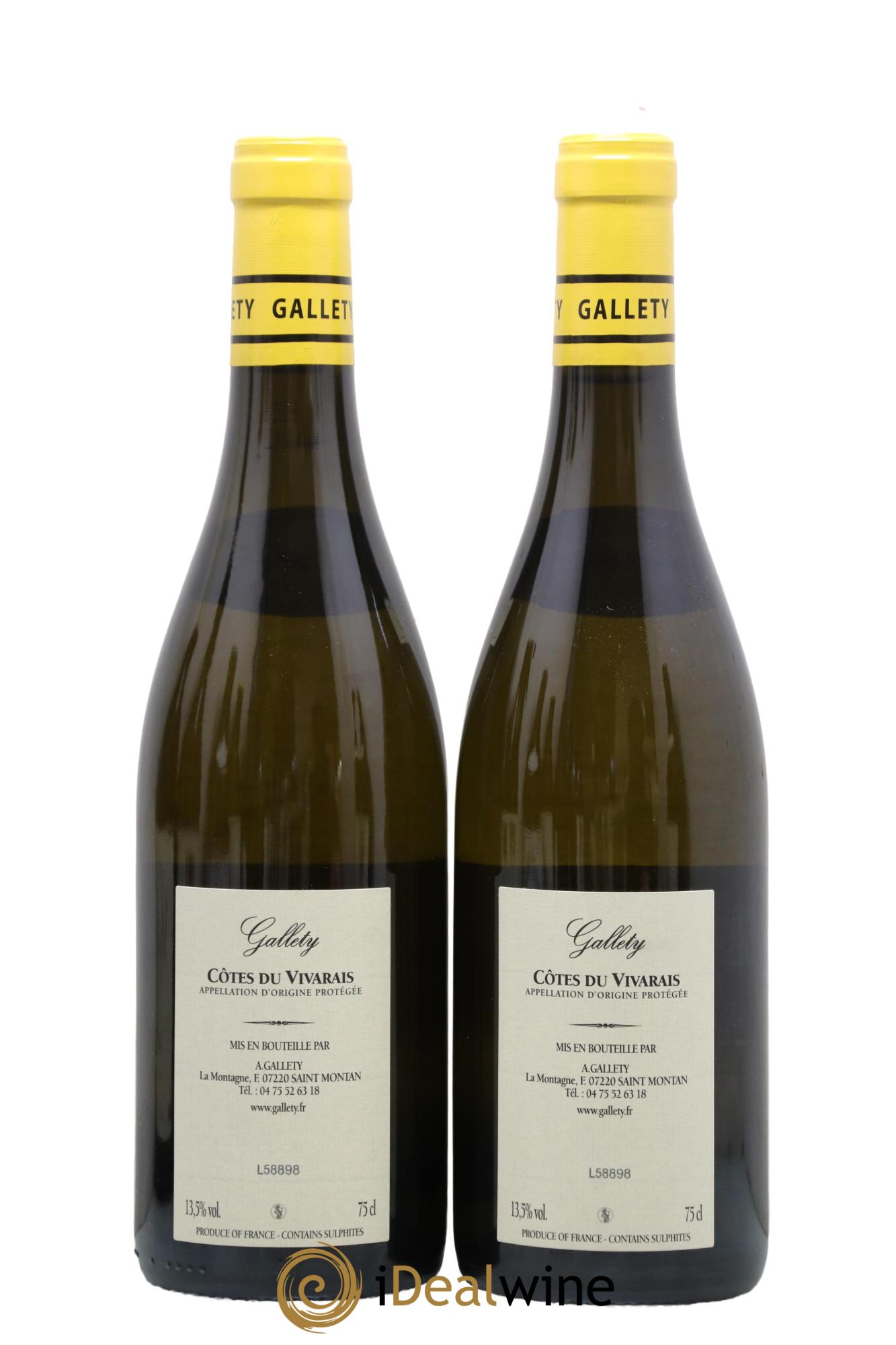 Côtes du Vivarais Blanc  Gallety (Domaine) 2022 - Lotto di 2 bottiglie - 1