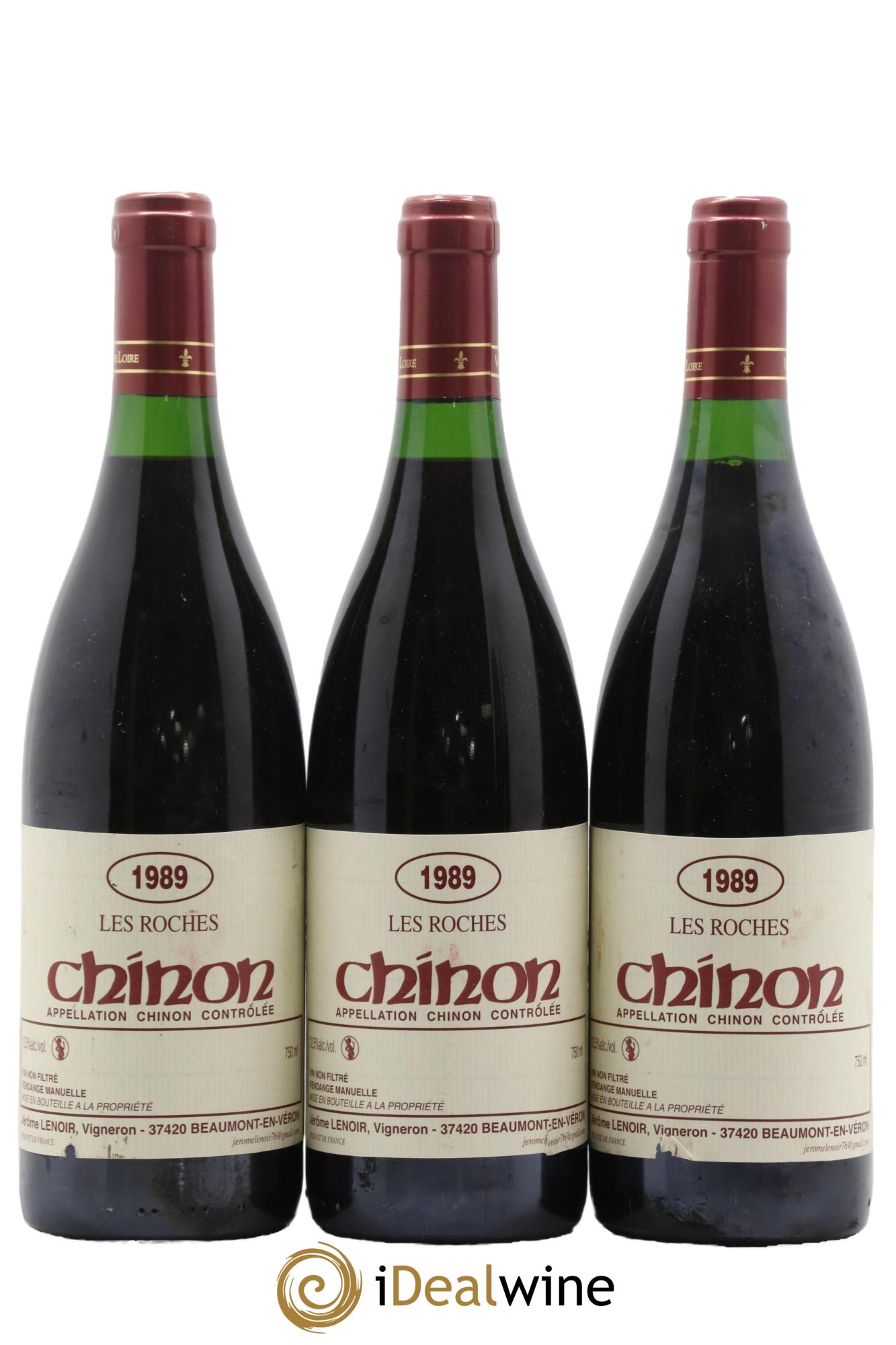 Chinon Les Roches Lenoir (Domaine) 1989 - Lot de 3 bouteilles - 0