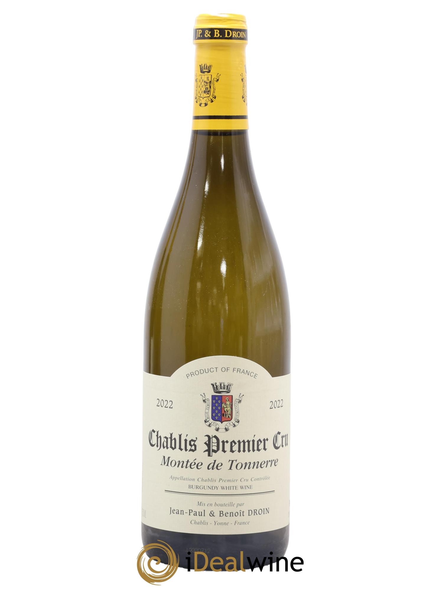 Chablis 1er Cru Montée de Tonnerre Jean-Paul & Benoît Droin (Domaine) 2022 - Lot de 1 bouteille - 0