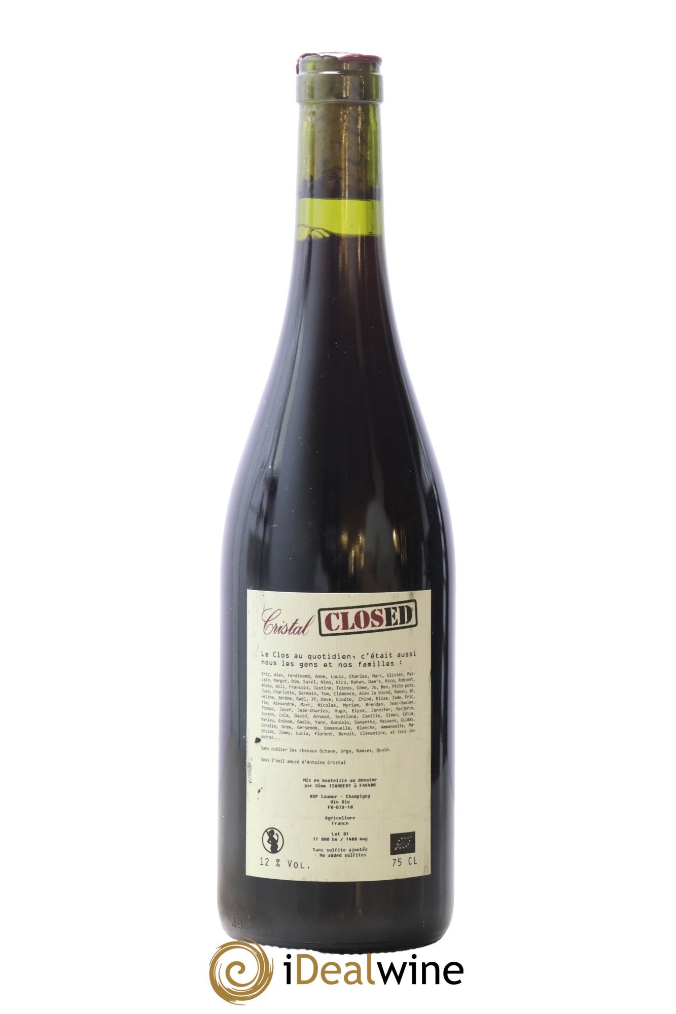 Saumur-Champigny Cristal Closed 2015 - Lot de 1 bouteille - 1