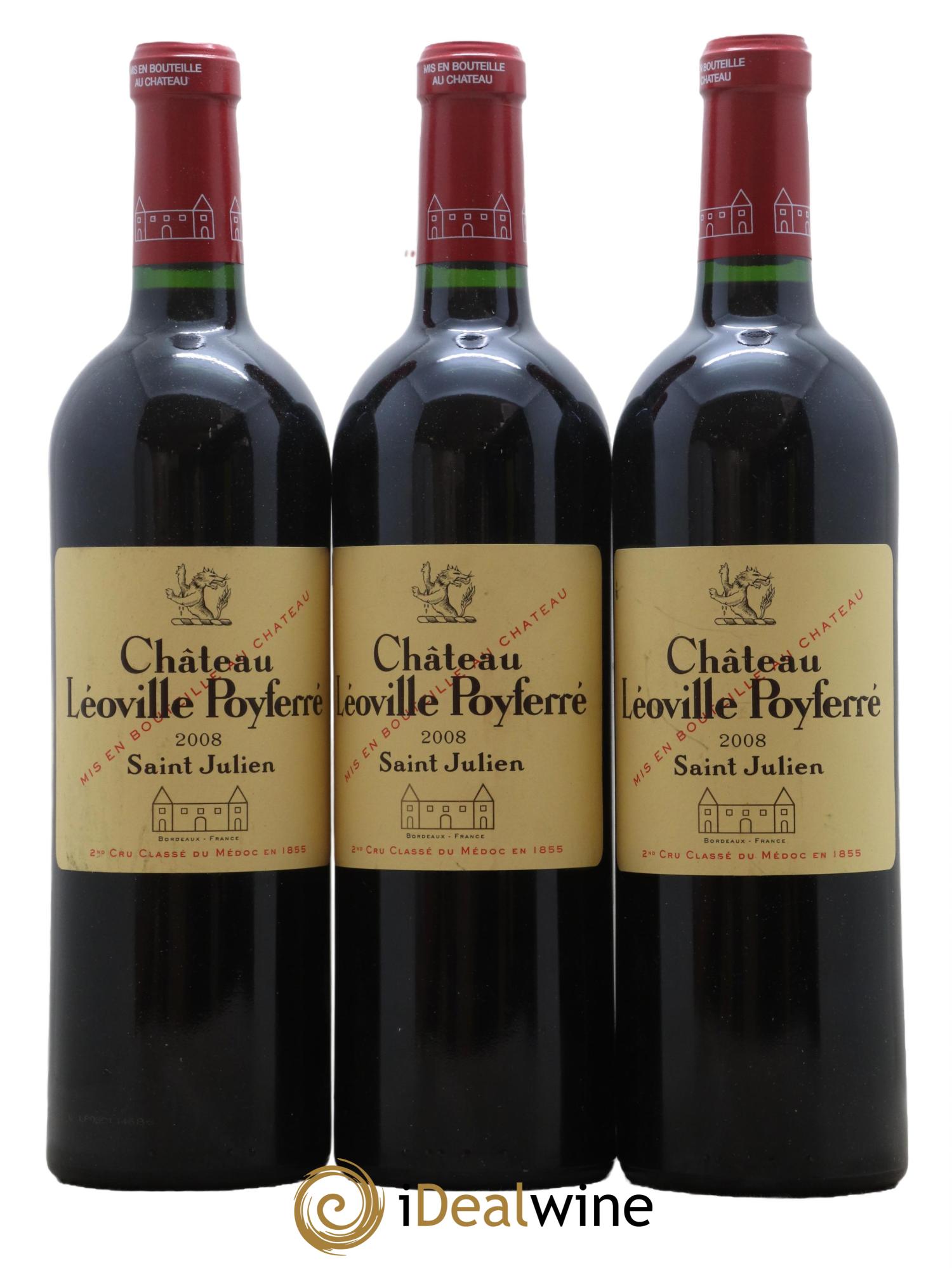 Château Léoville Poyferré 2ème Grand Cru Classé 2008 - Lot de 3 bouteilles - 0