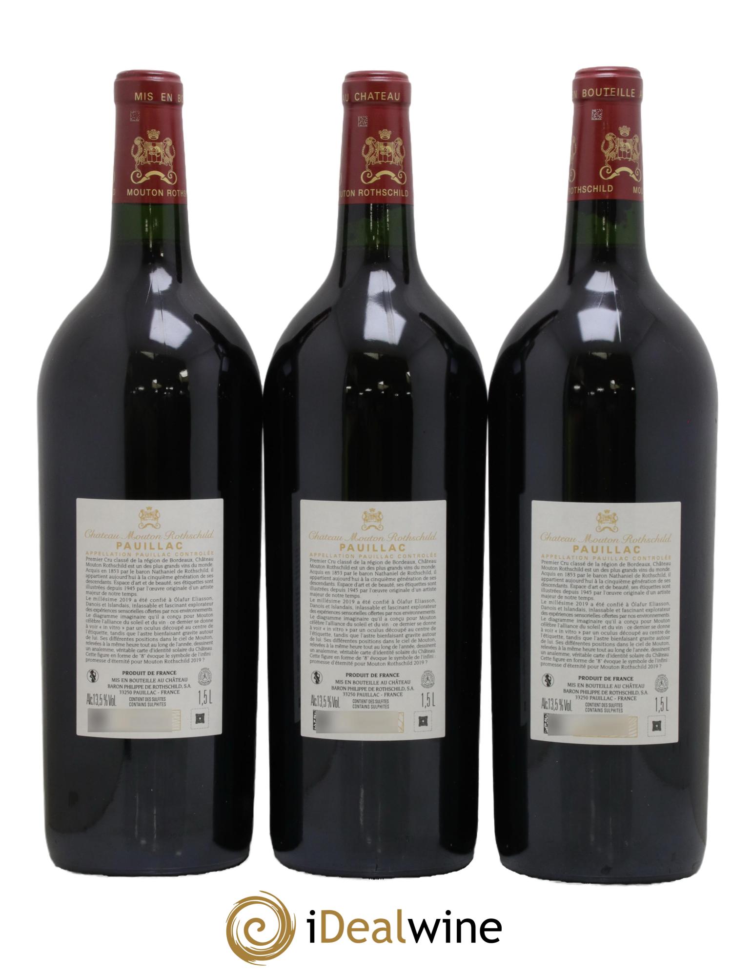 Château Mouton Rothschild 1er Grand Cru Classé  2019 - Lot of 3 magnums - 1