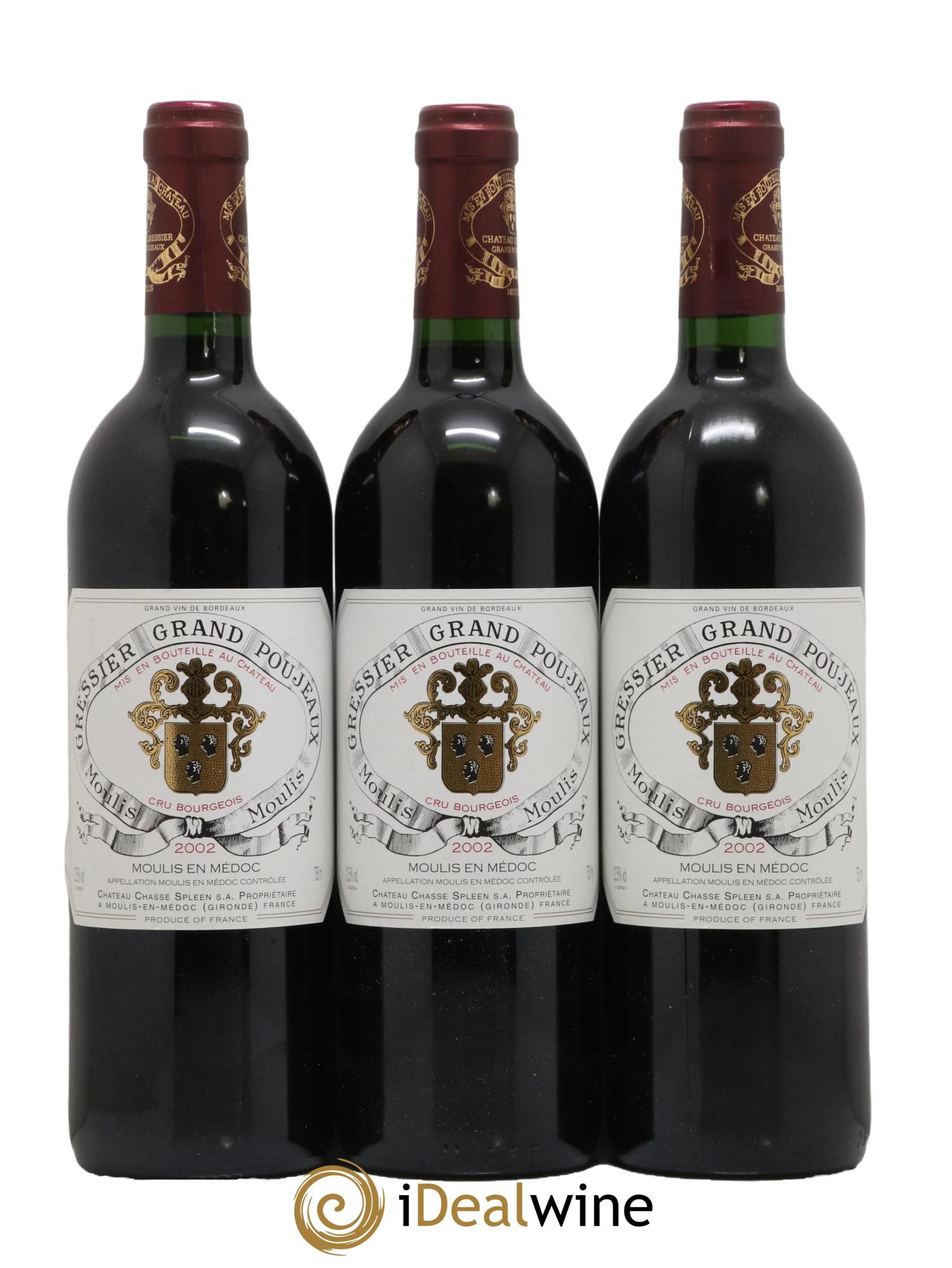 Château Gressier Grand Poujeaux Cru Bourgeois 2002 - Lot de 6 bouteilles - 2