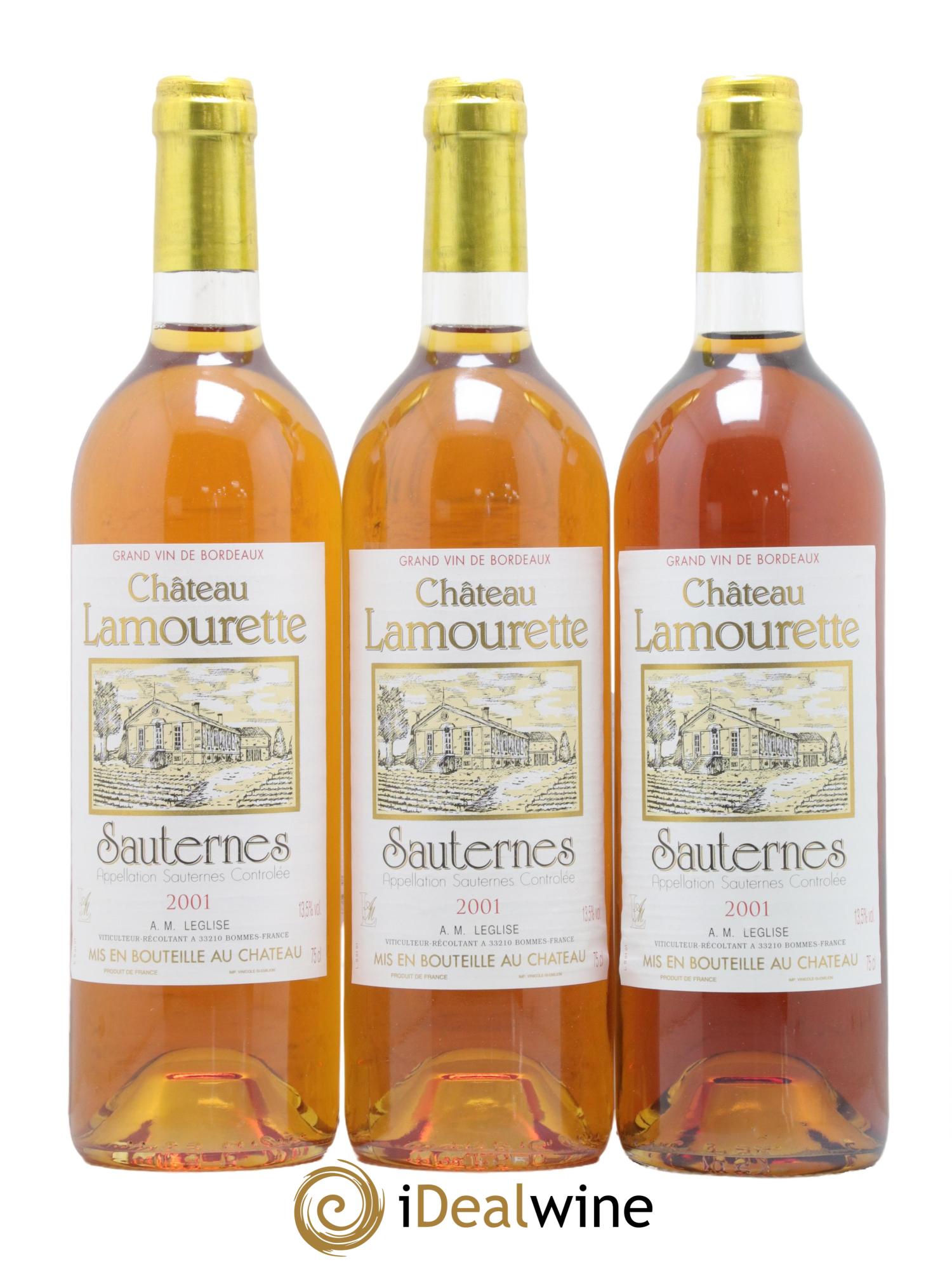 Sauternes Château Lamourette 2001 - Lotto di 3 bottiglie - 0