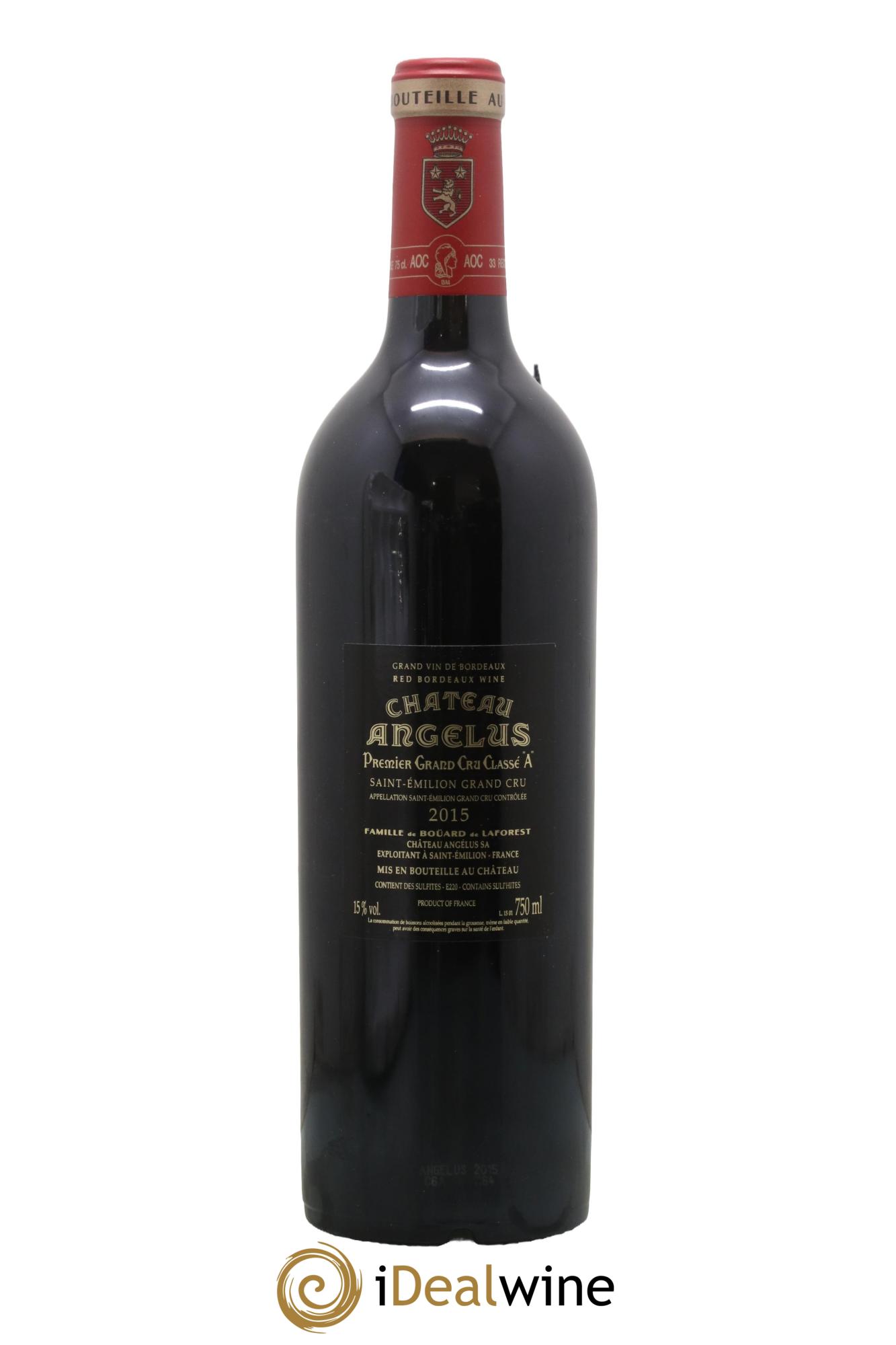 Château Angélus 1er Grand Cru Classé A 2015 - Lot de 1 bouteille - 1