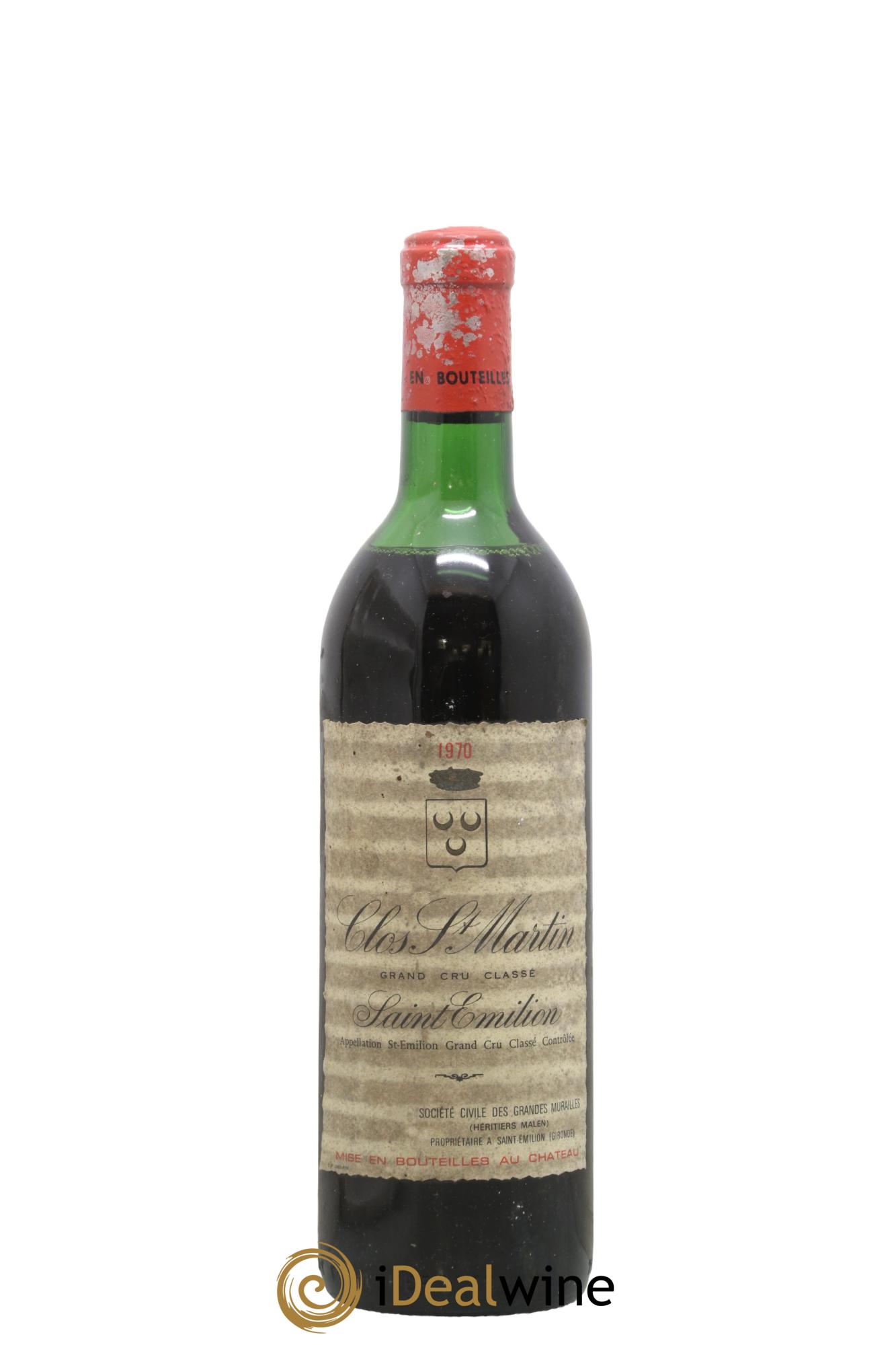 Clos Saint Martin Grand Cru Classé 1970 - Lot de 1 bouteille - 0