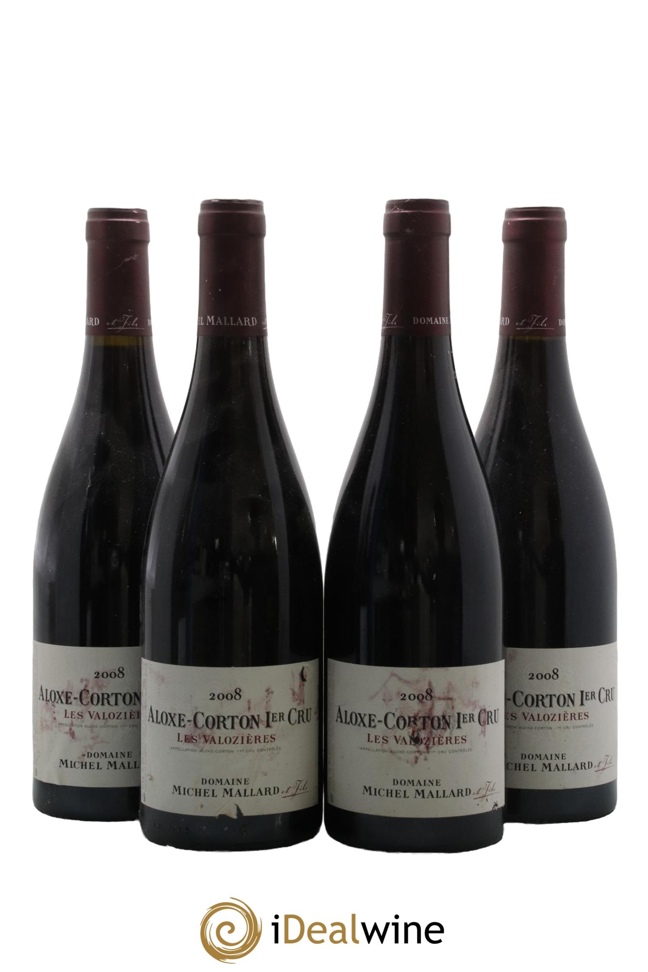 Aloxe-Corton 1er Cru Les Valozières Michel Mallard 2008 - Lot de 4 bouteilles - 0