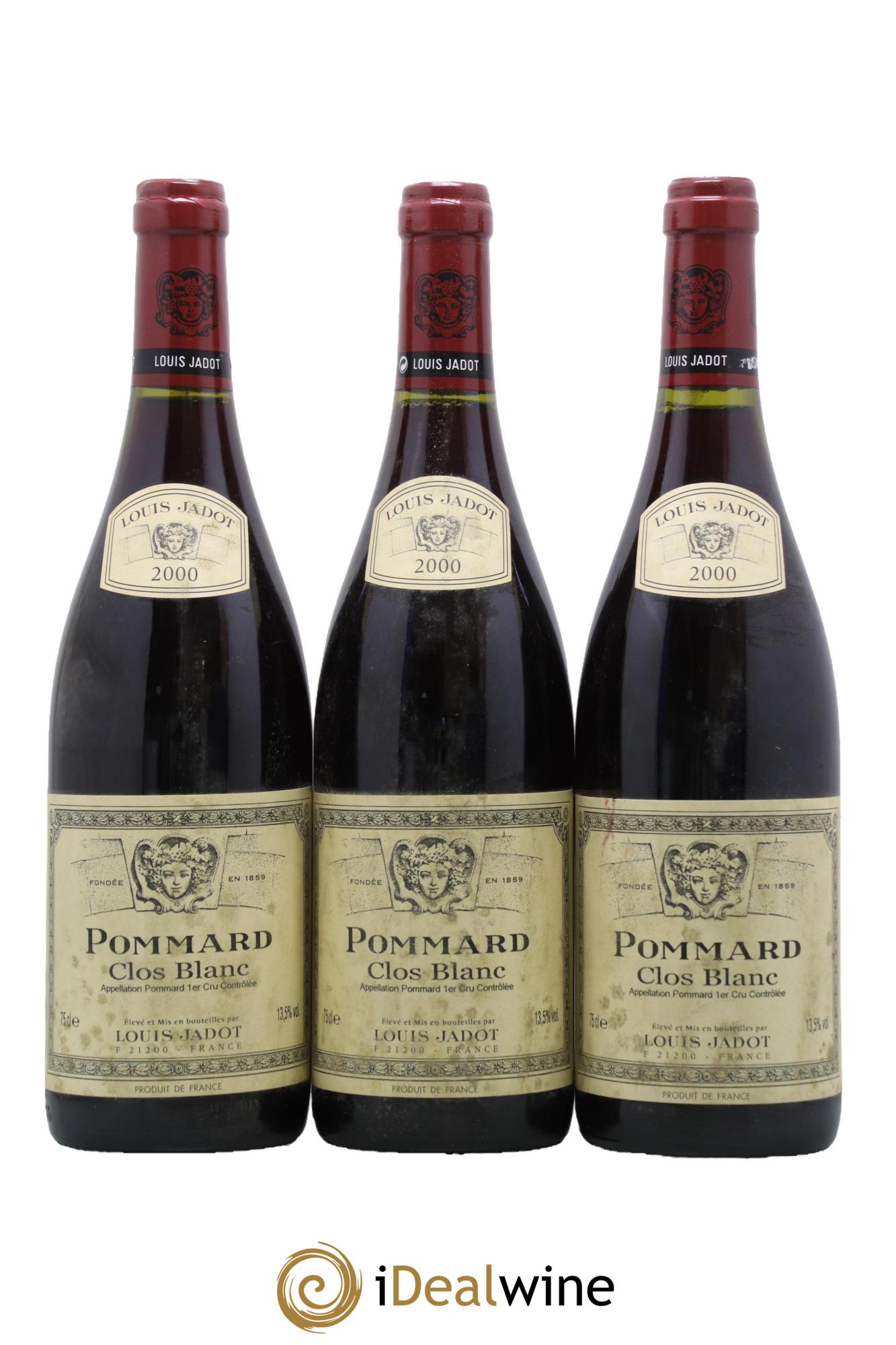 Pommard 1er Cru Le Clos Blanc Maison Louis Jadot 2000 - Lot de 3 bouteilles - 0