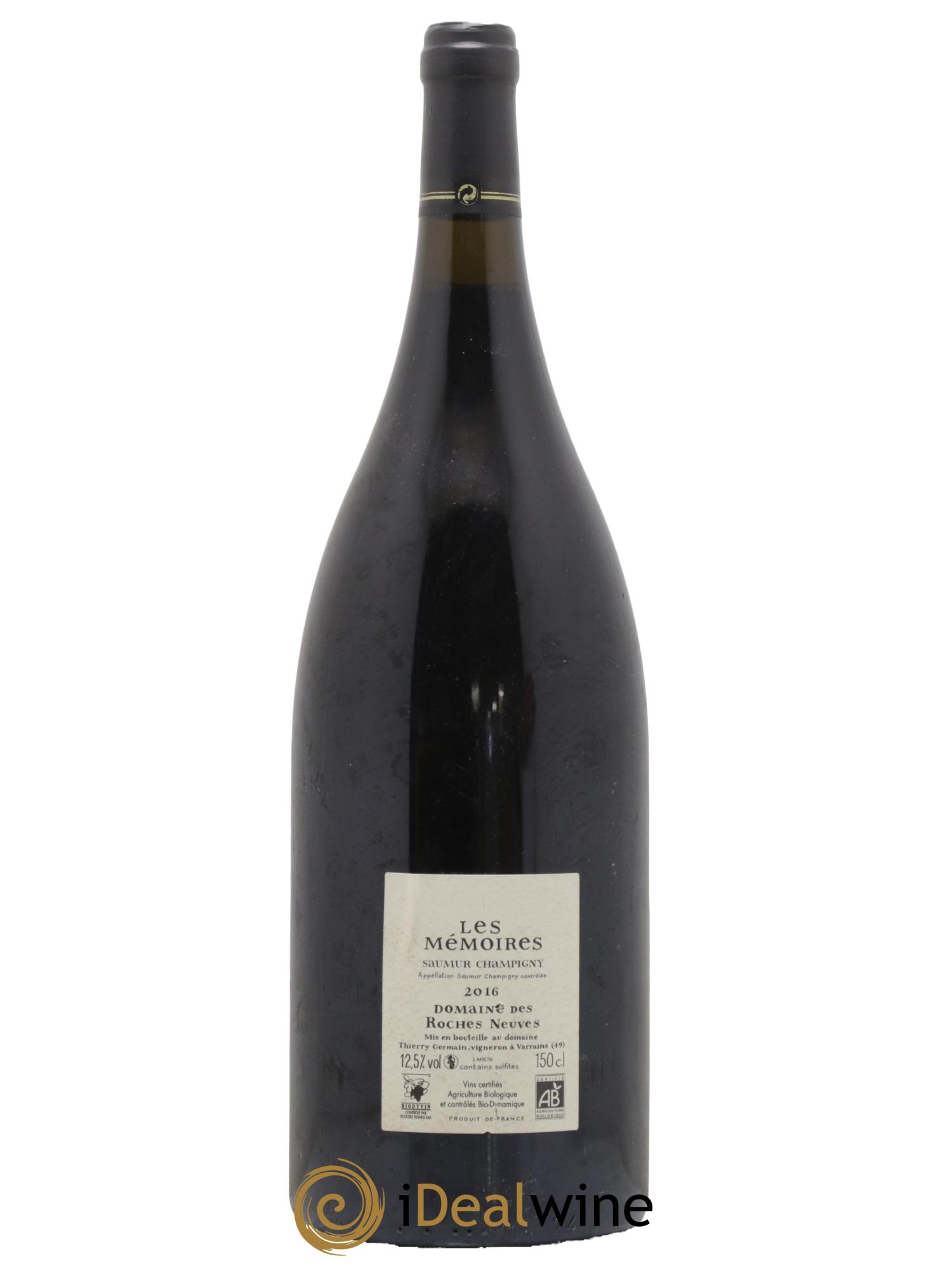 Saumur-Champigny Les Mémoires Domaine des Roches Neuves - Thierry Germain 2016 - Lot de 1 magnum - 1